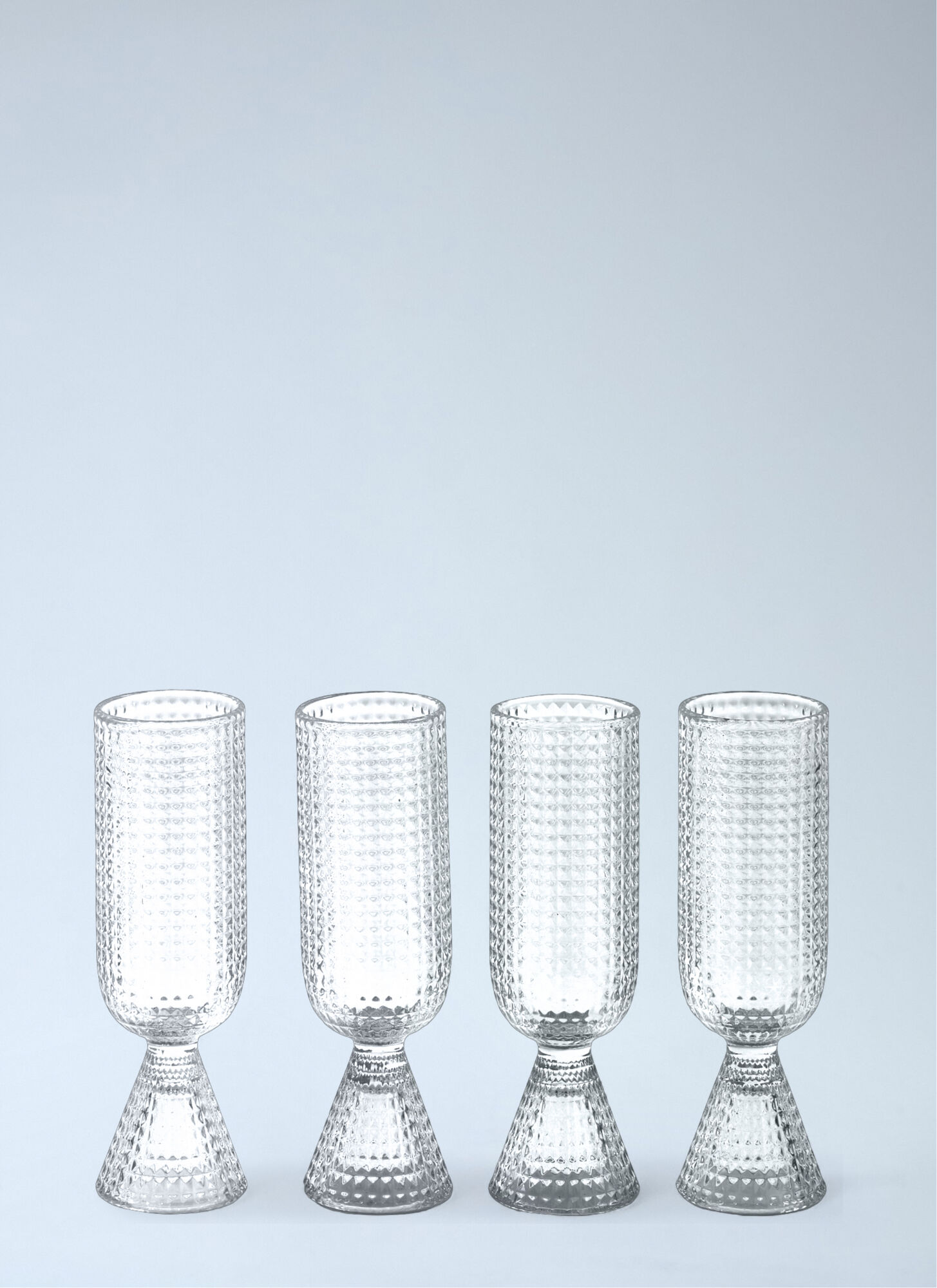 Polspotten Clear Textured Glass Flute Set - Glassware One Size