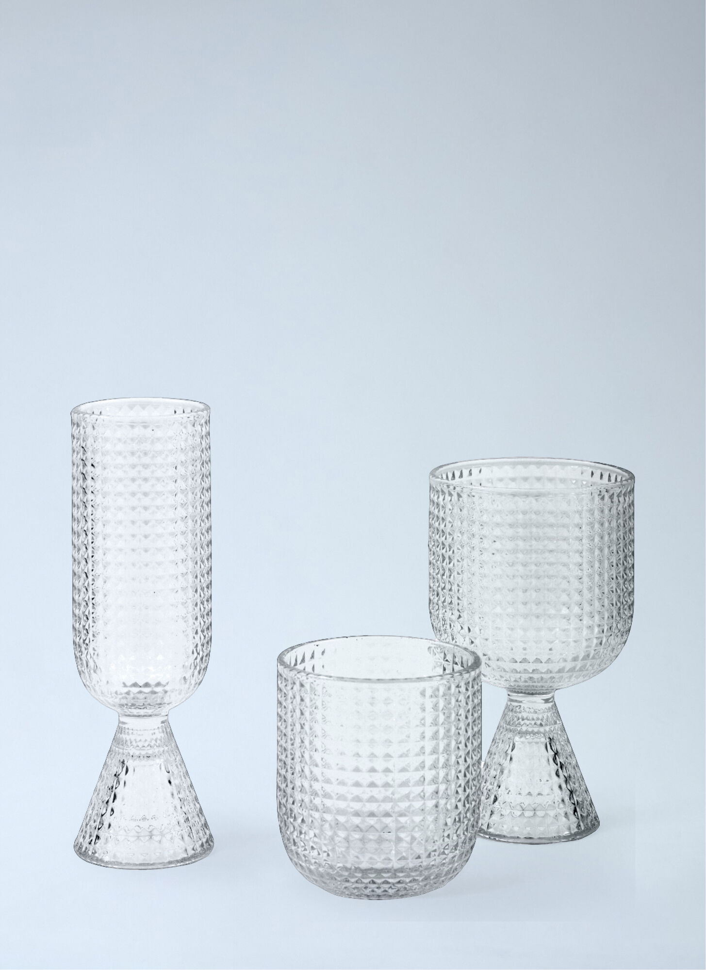  Polspotten Polspotten Textured Glass Flute Set -  Glassware Clear One Size 