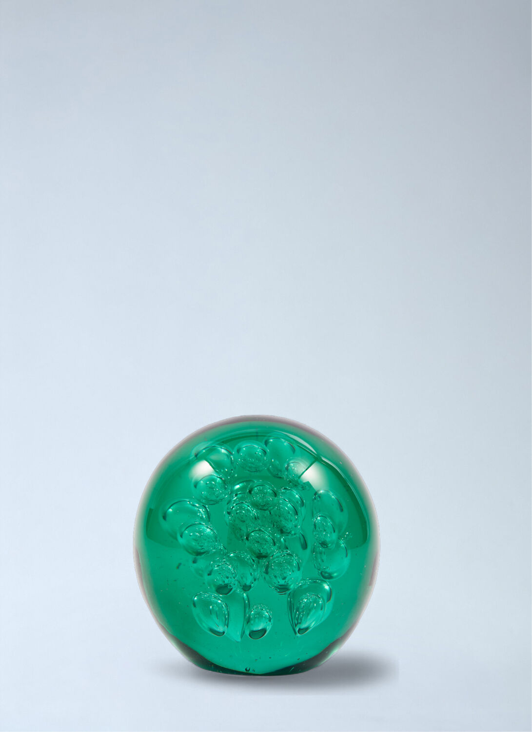 Polspotten Glass Sphere With Bubble Details In Green