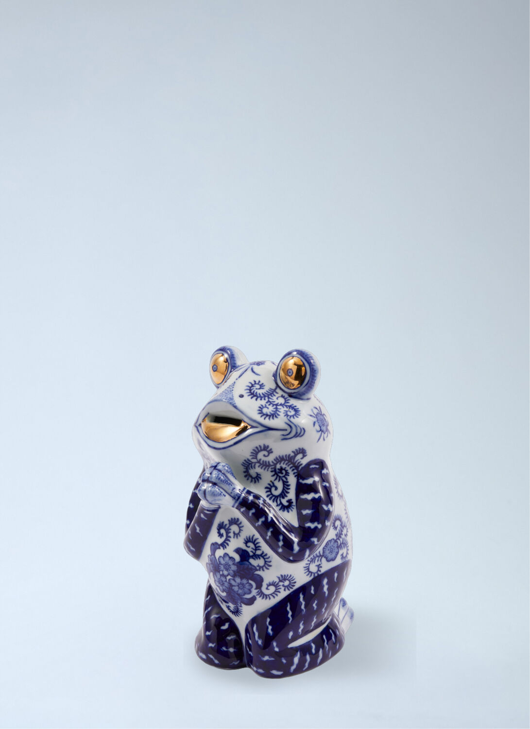 Polspotten Porcelain Frog Figurine In Blue