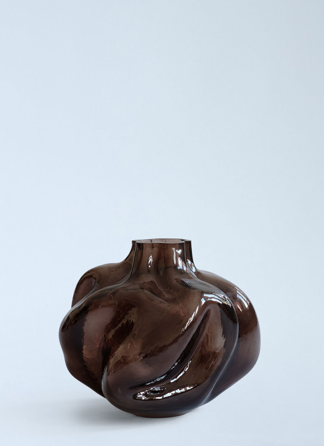101 Copenhagen Sculptural Glass Vase In Brown