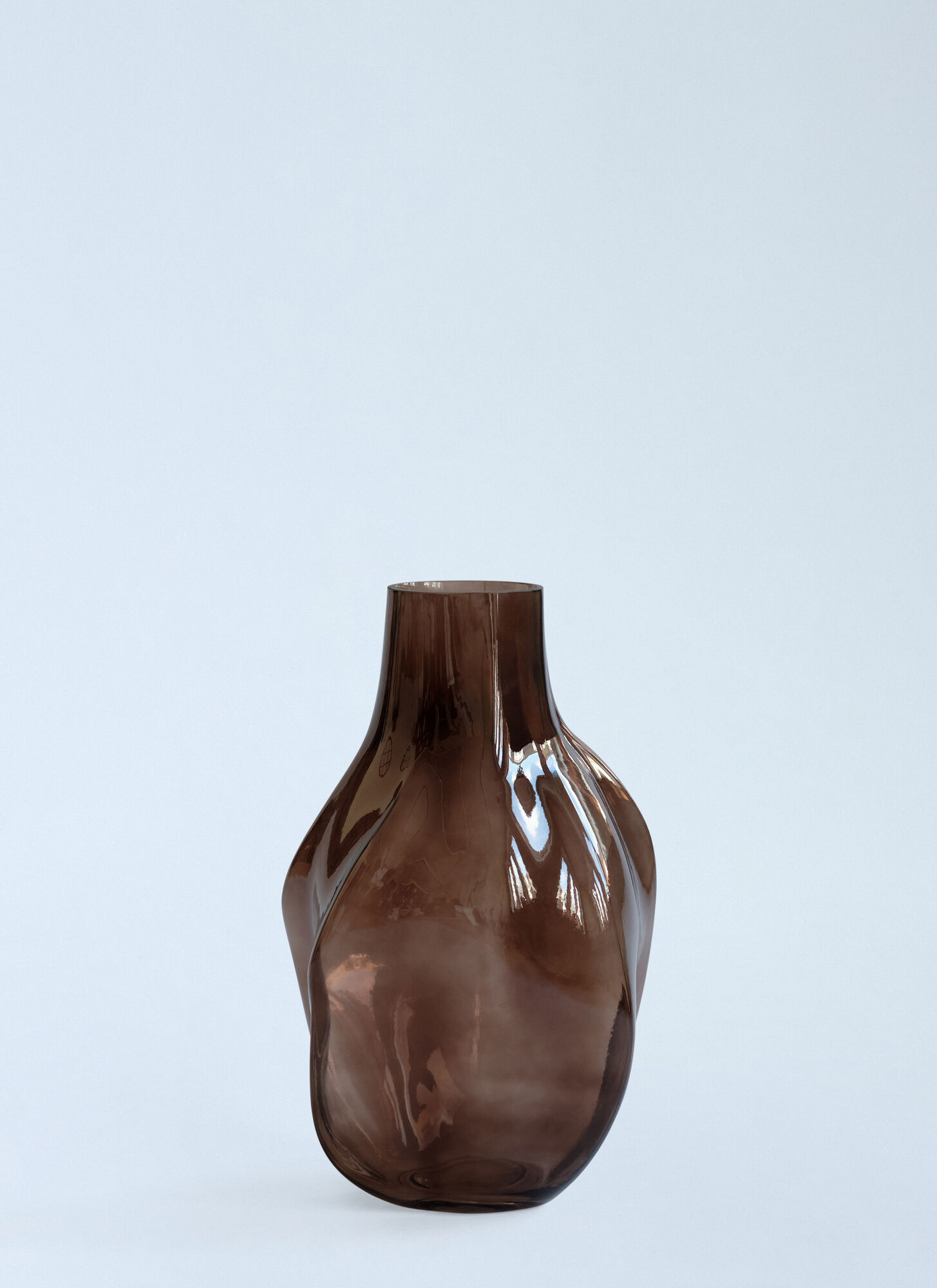 101 Copenhagen Unisex Grey Contoured Glass Vase - Vases One Size