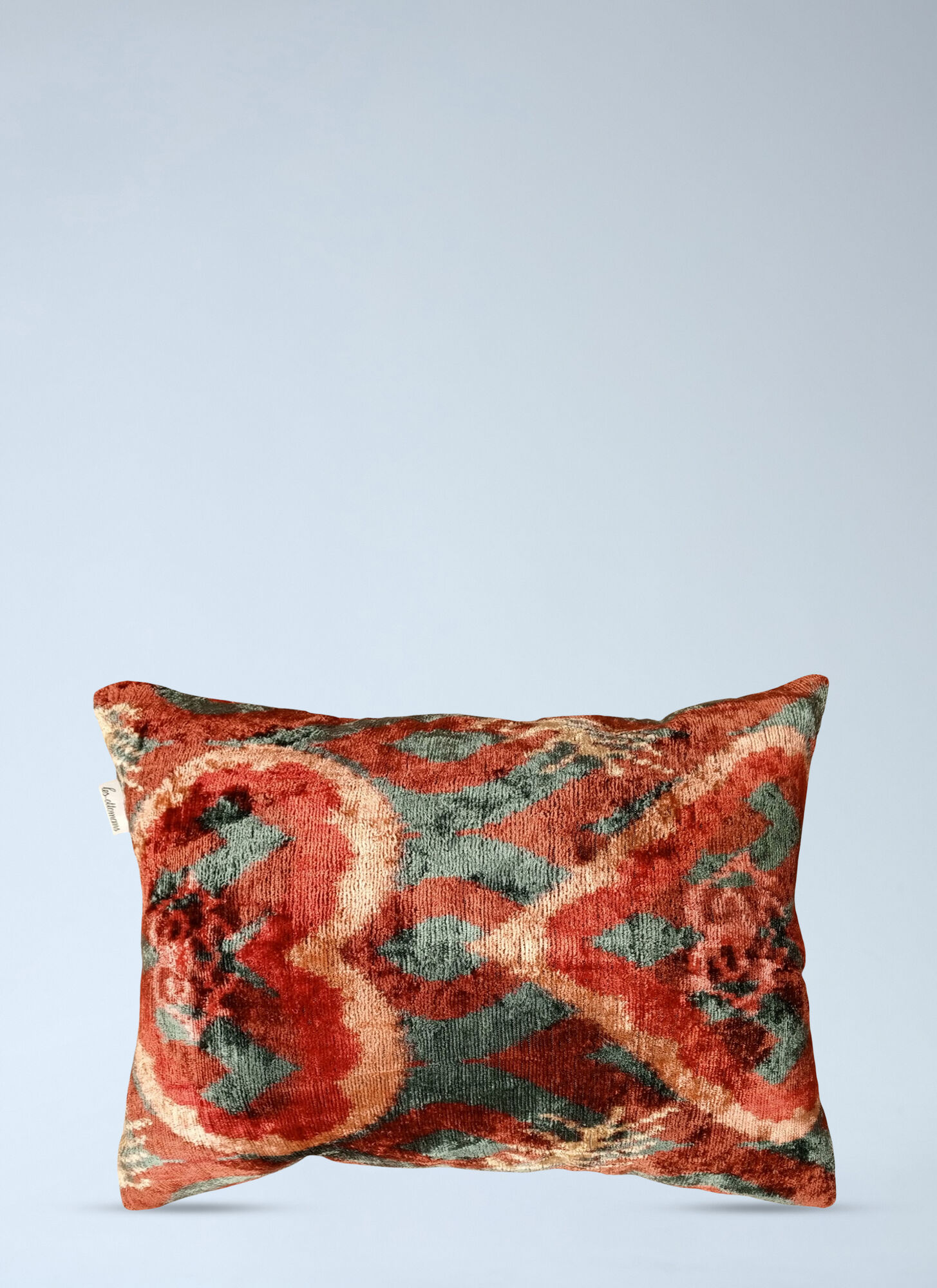 Les-Ottomans Unisex Multicolour Velvet Patterned Cushion - Textiles One Size