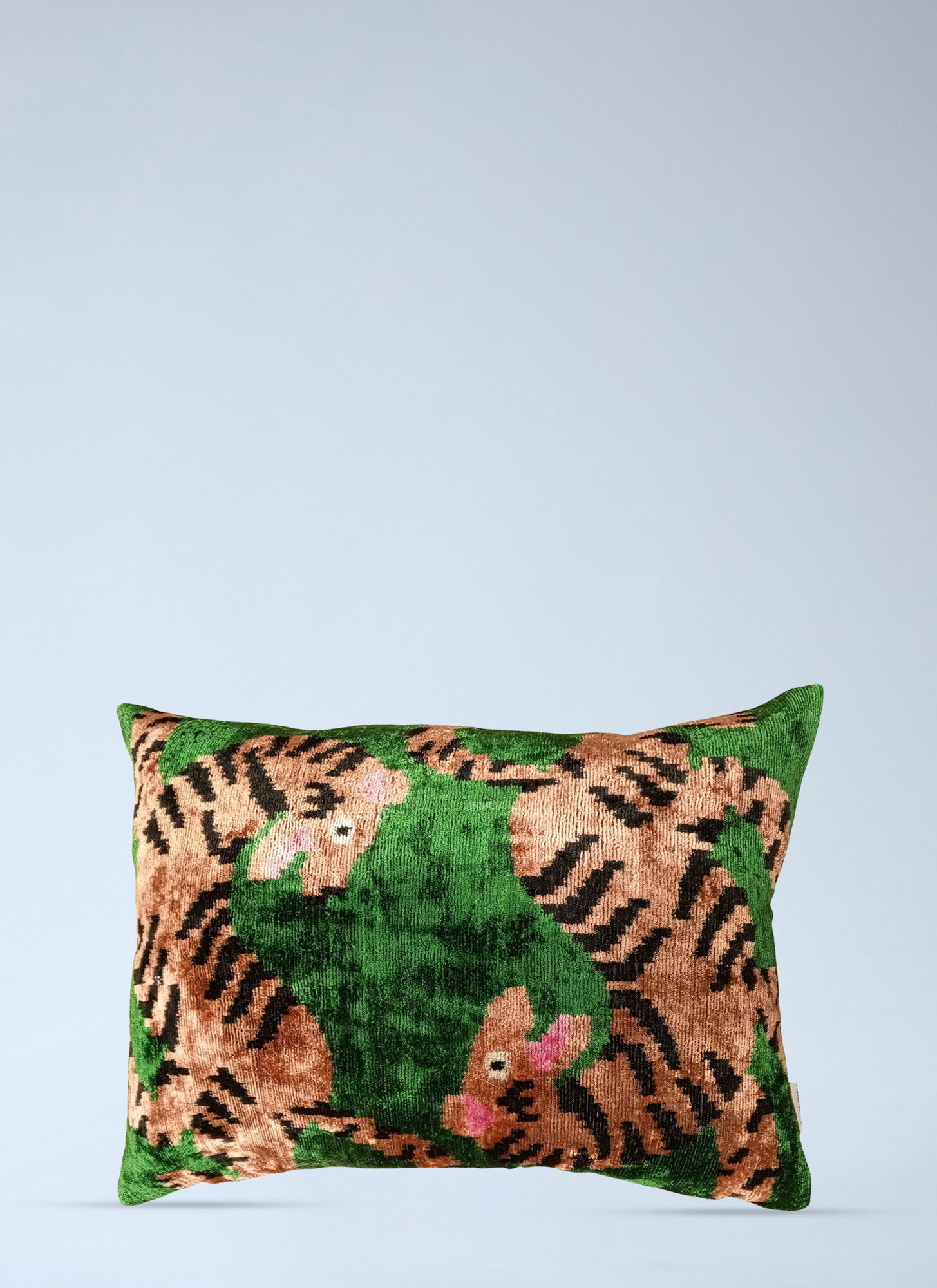 Les-Ottomans Unisex Multicolour Patterned Velvet Cushion - Textiles One Size