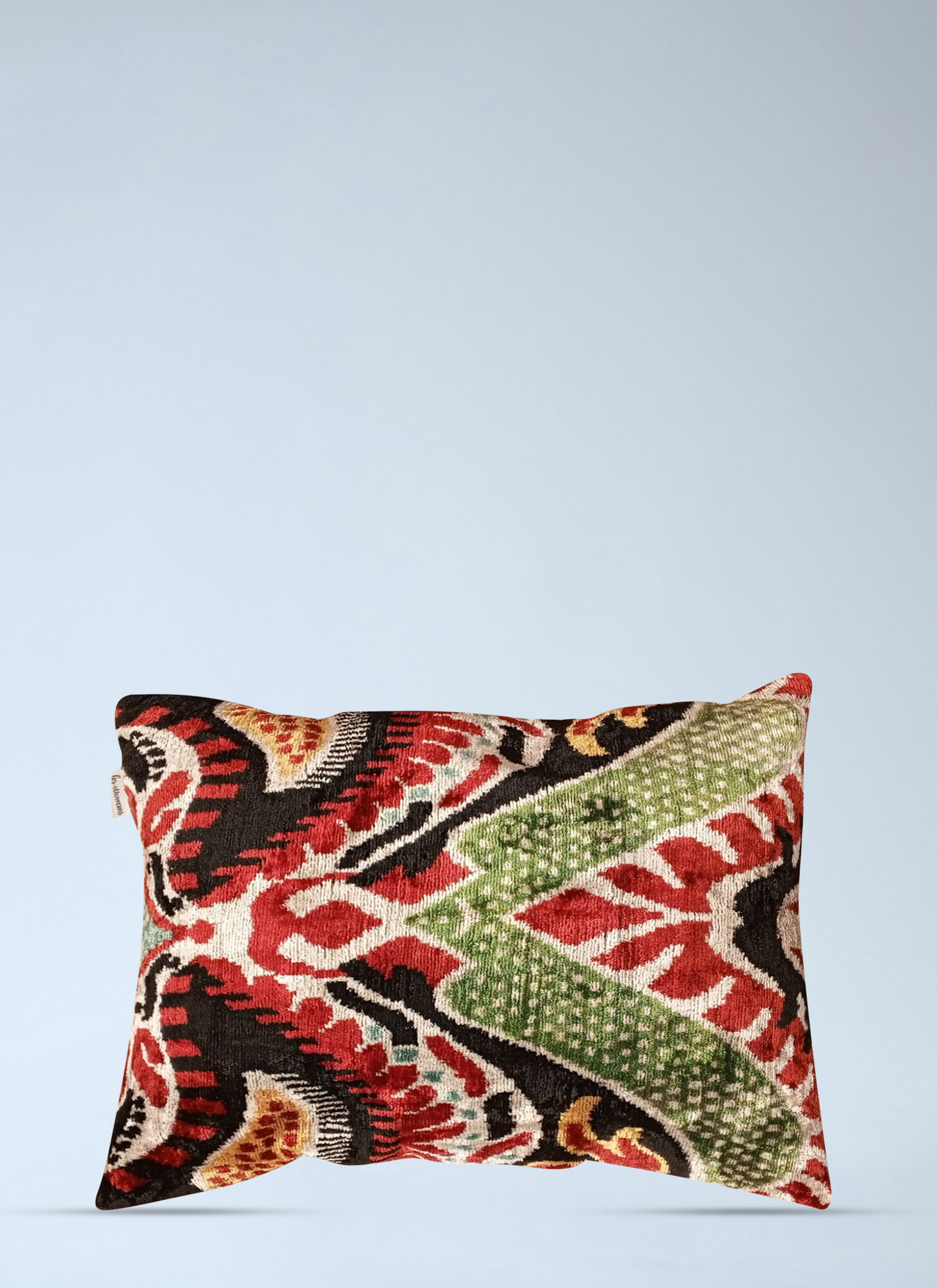 Les-Ottomans Unisex Multicolour Patterned Velvet Cushion - Textiles One Size
