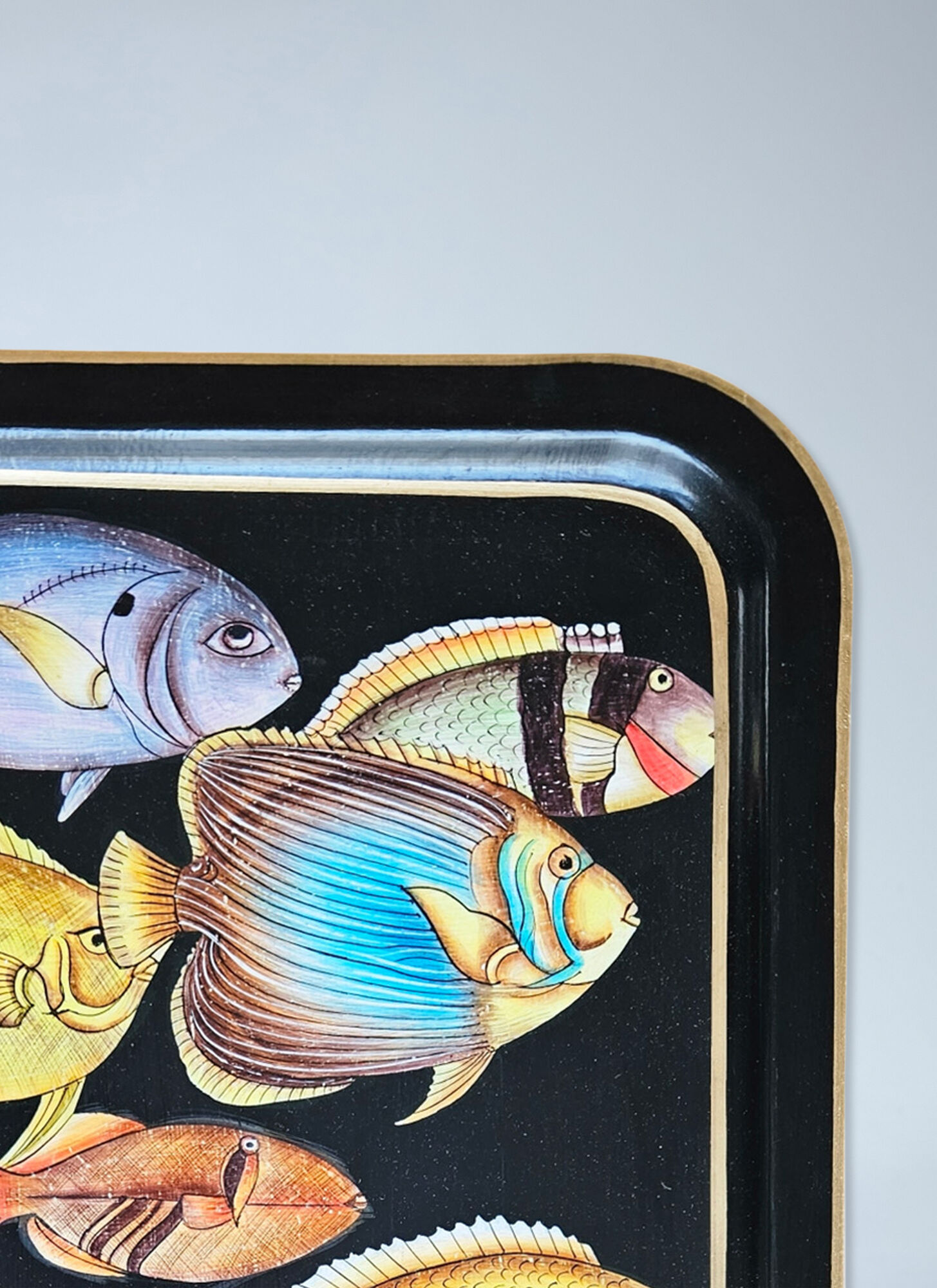  Les-ottomans Les-ottomans Rectangular Serving Tray With Fish Motif -  Kitchen Multicolour One Size 