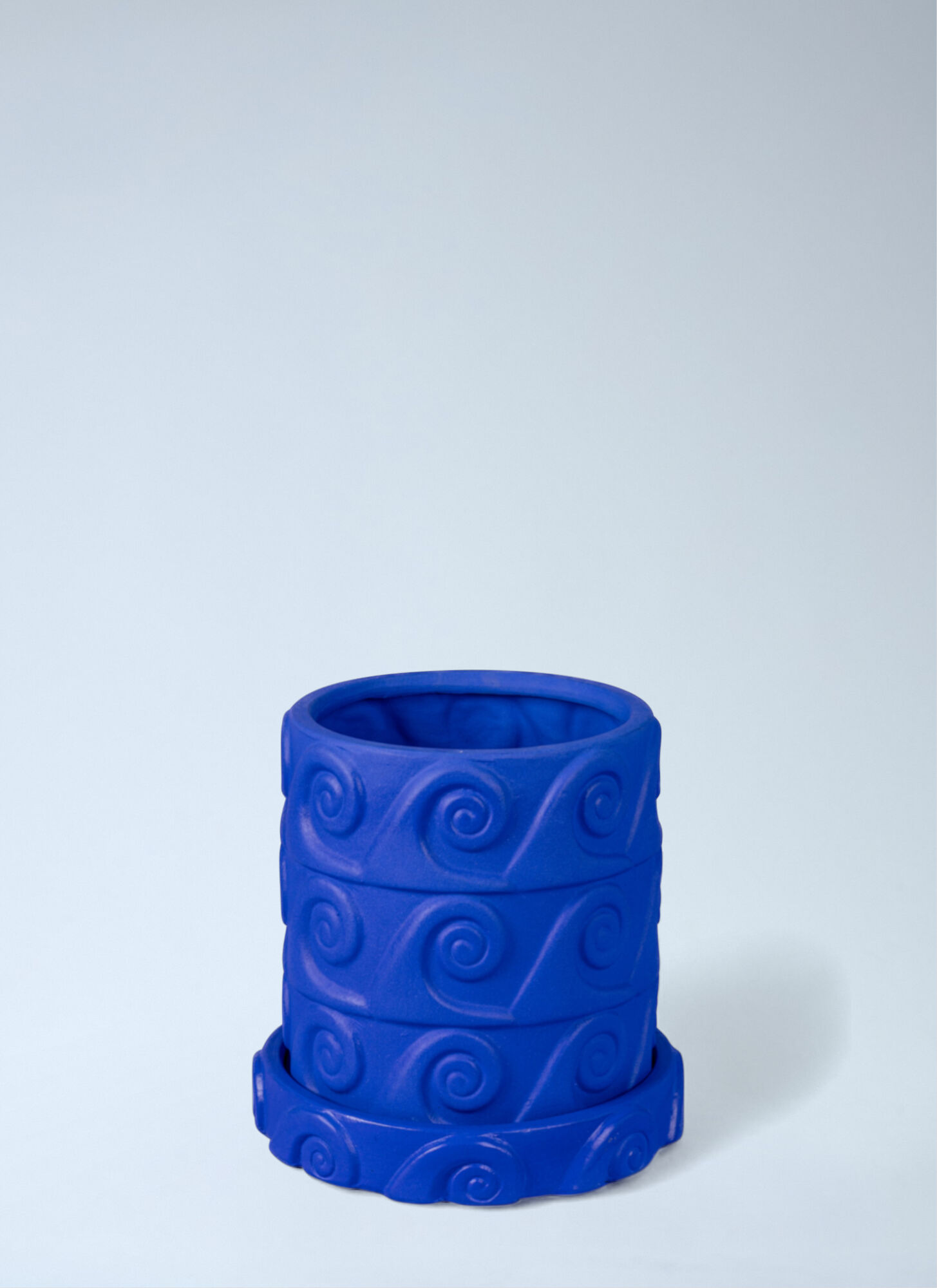 Seletti Unisex Blue Magna Graecia Onda Terracotta Vase With Saucer - Vases One Size