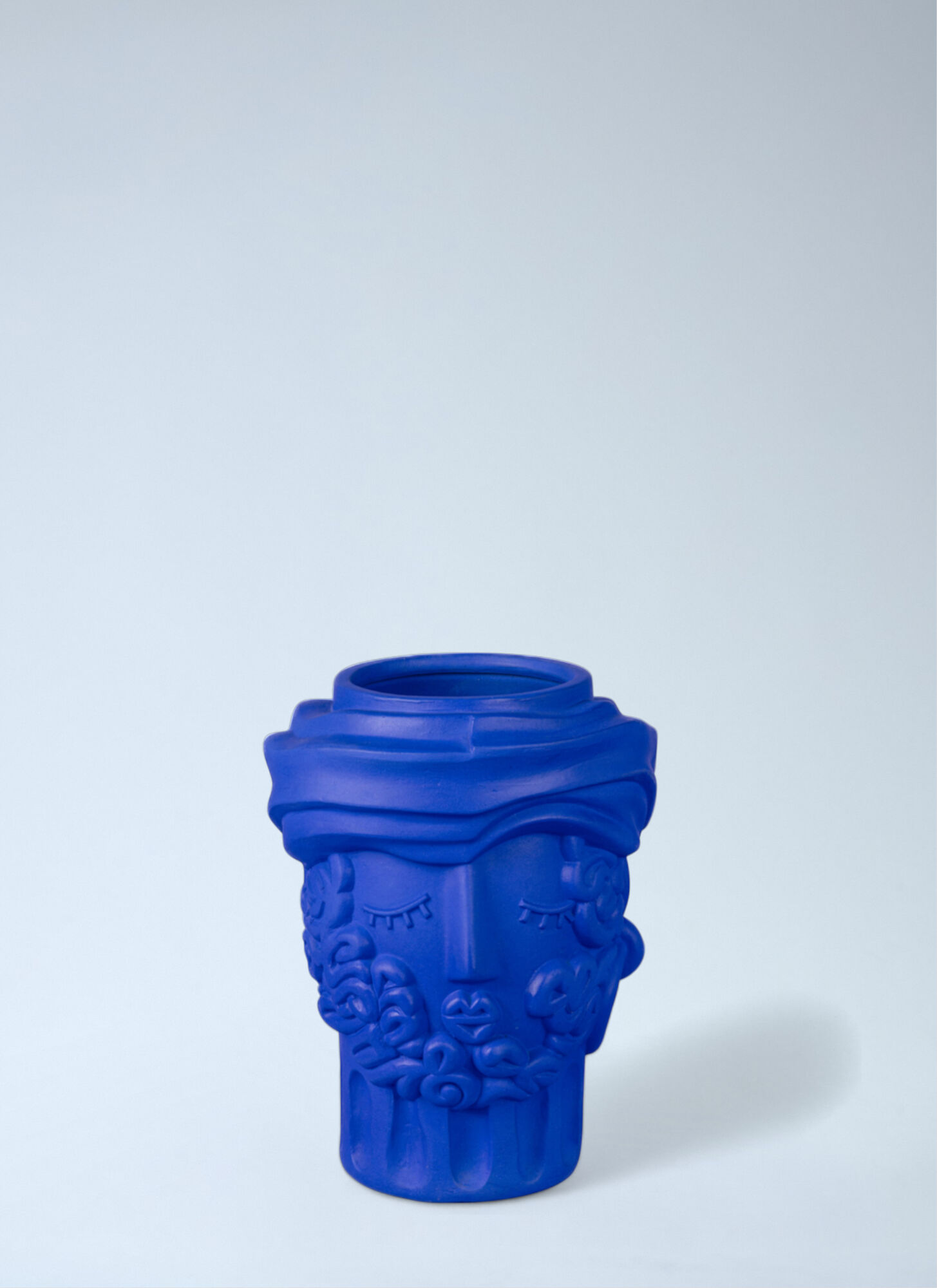 Seletti Unisex Blue Magna Graecia Man Terracotta Vase - Vases One Size