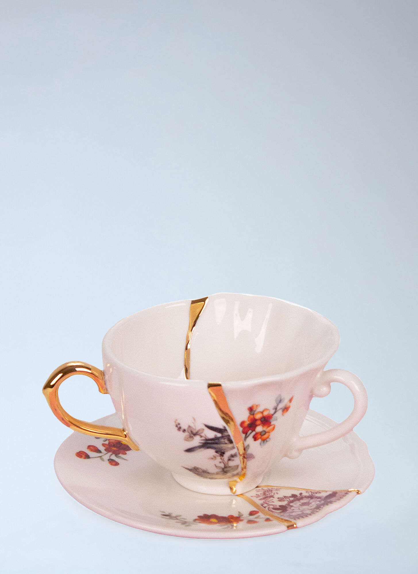 Seletti Unisex Multicolour Kintsugi Teacup And Saucer - Tea & Coffee One Size