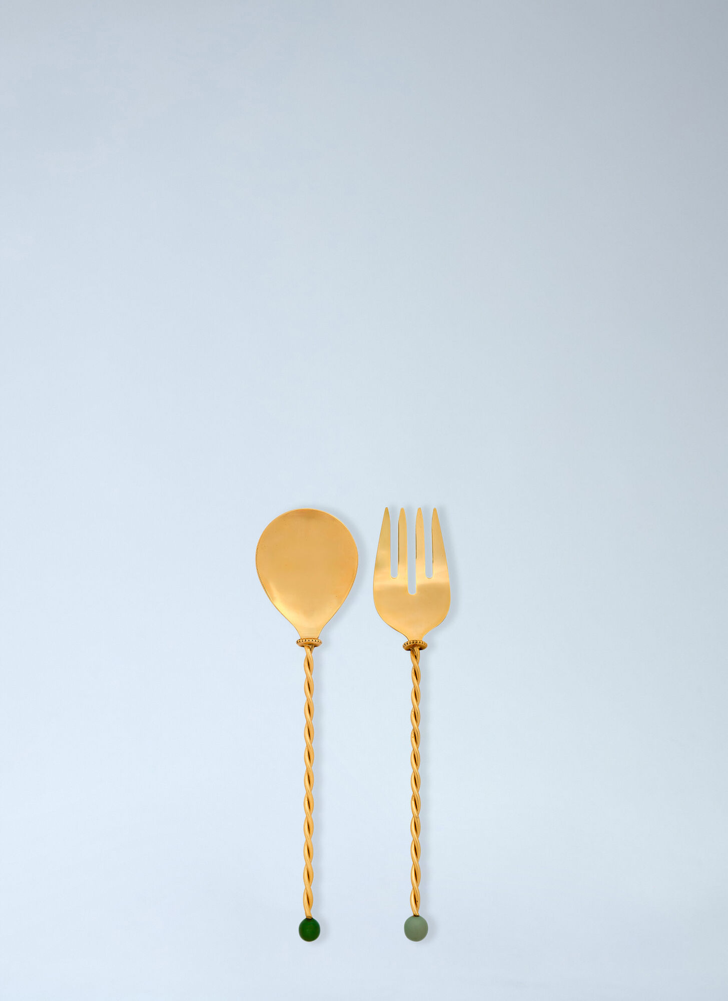 Bitossi Home Unisex Gold Torchon Salad Server Set - Kitchen One Size