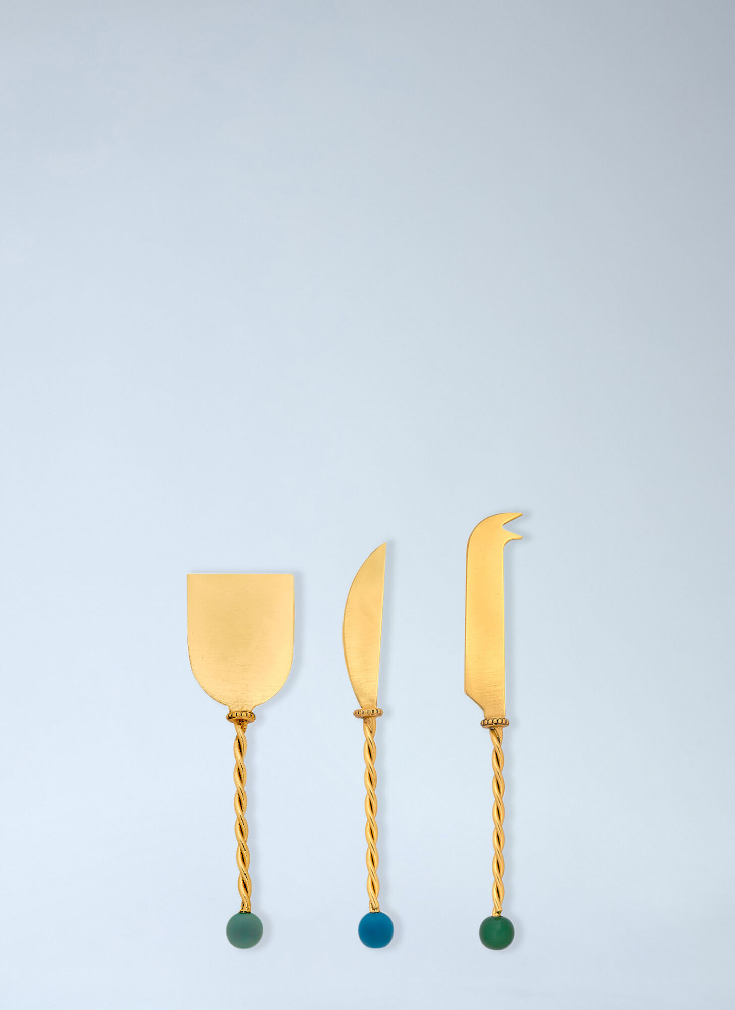 Bitossi Home Unisex Gold Torchon Cheese Knife Set - Kitchen One Size