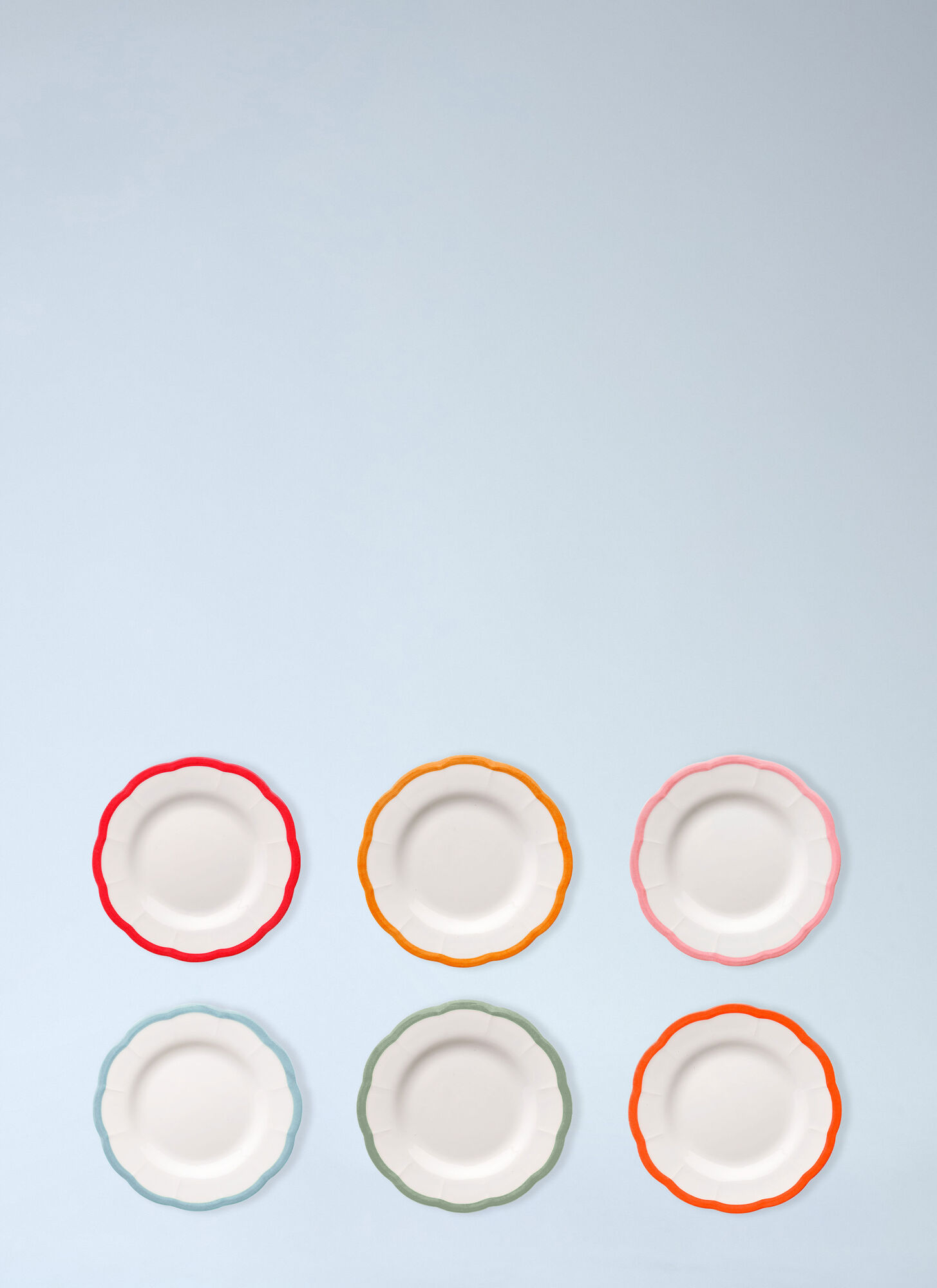 Bitossi Home Unisex Multicolour Set Of Six Petalo Bread Plate - Kitchen One Size