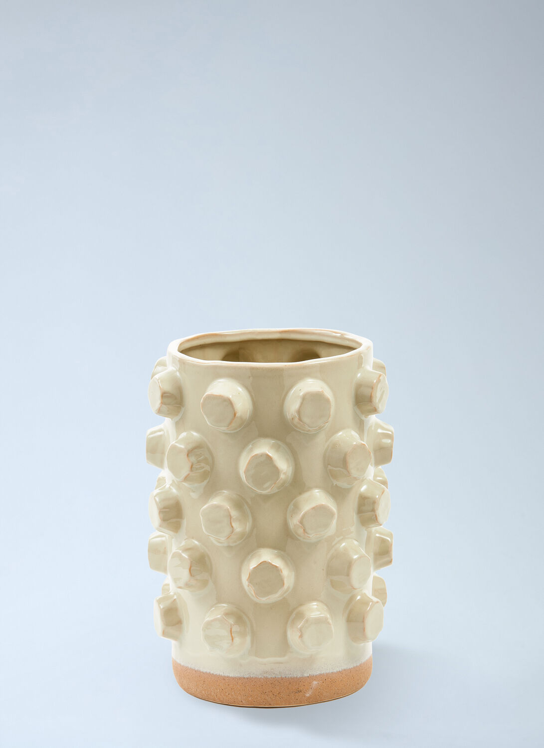Polspotten Textured Ceramic Cylinder Vase In Sand