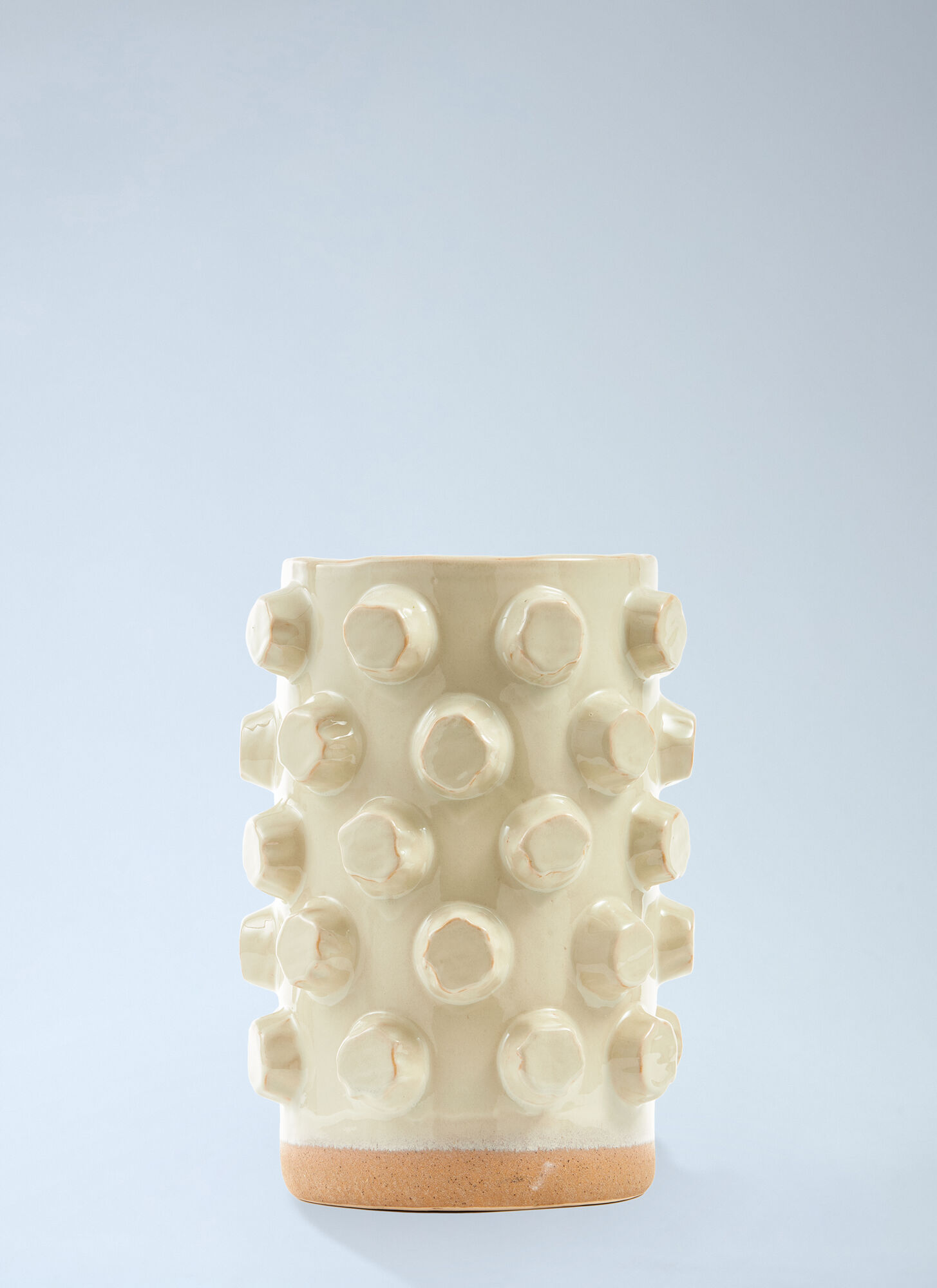  Polspotten Polspotten Textured Ceramic Cylinder Vase -  Vases Beige One Size 