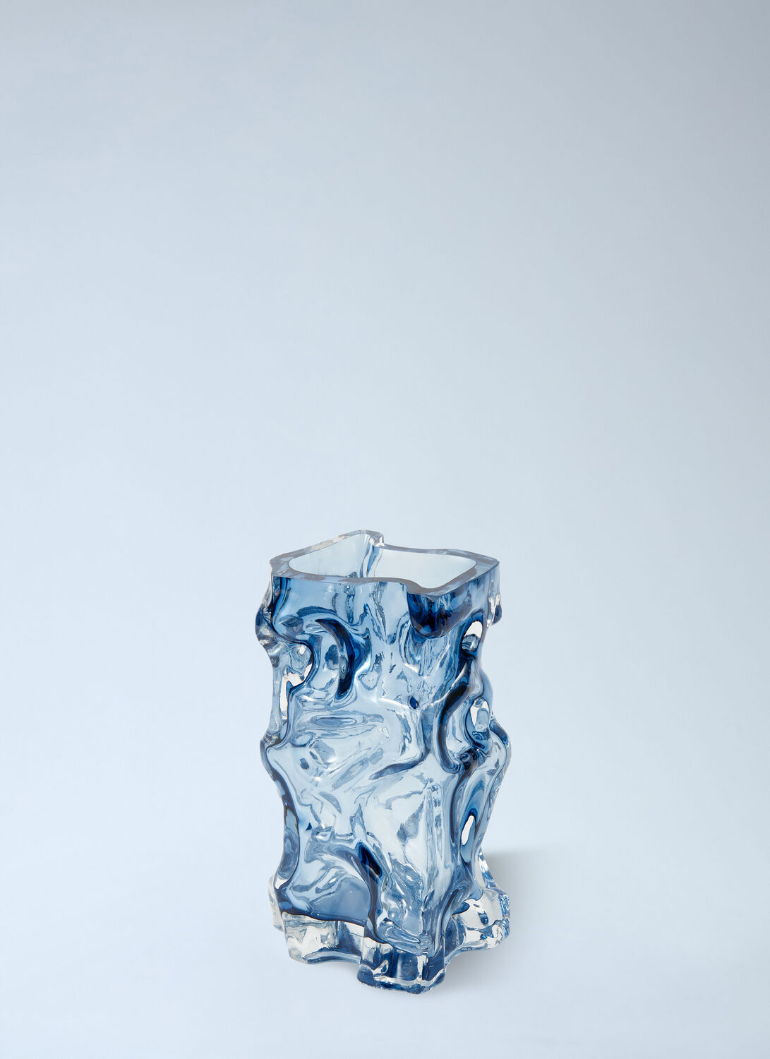 Polspotten Textured Glass Vase In Blue