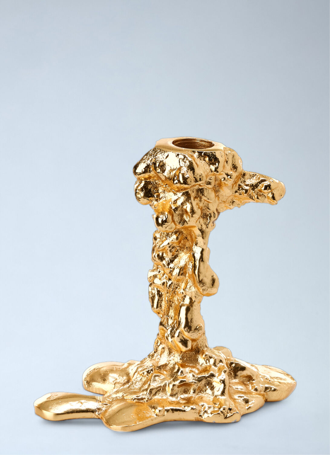 Polspotten Sculptural Metal Candle Holder In Gold