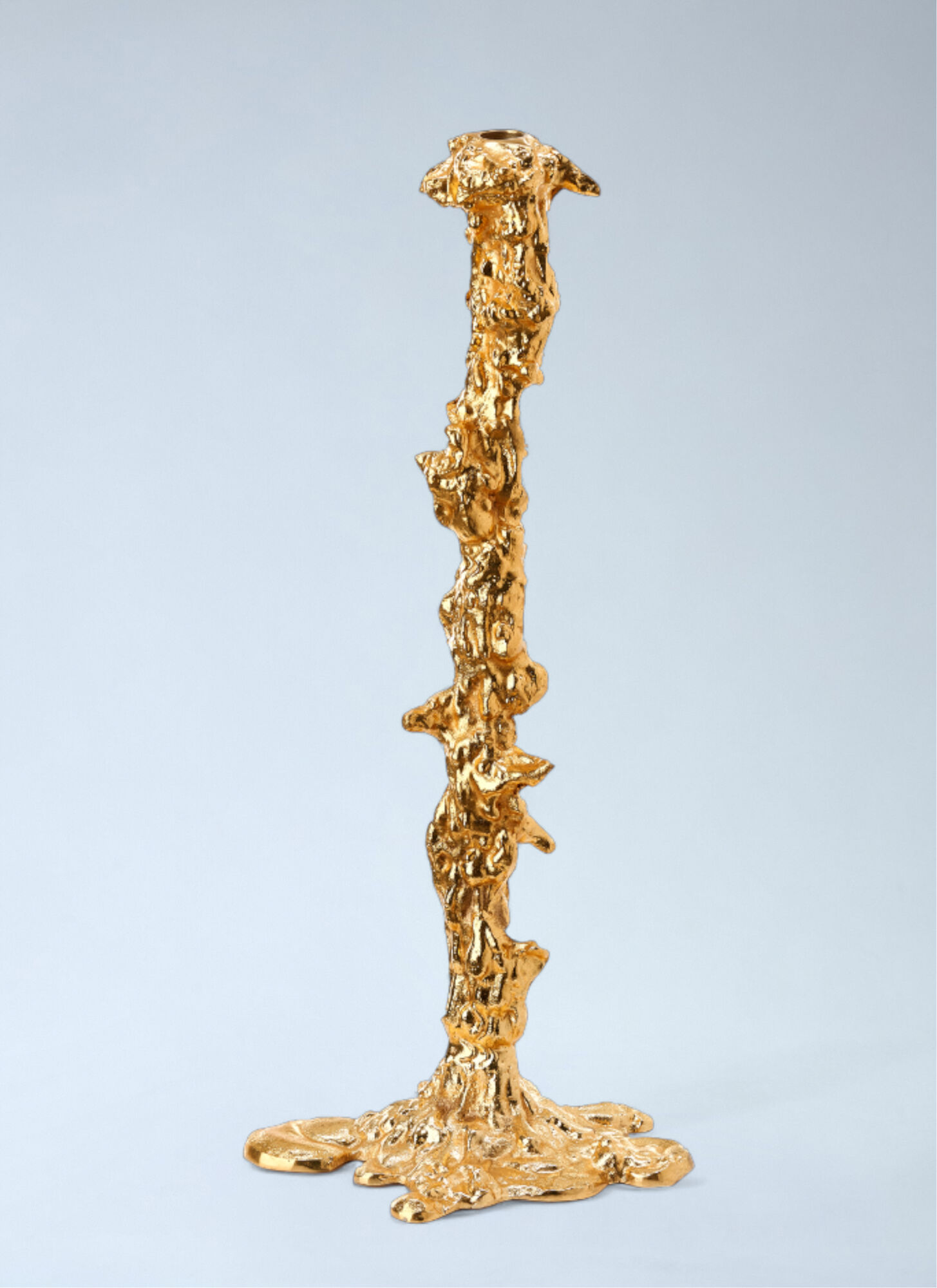 Polspotten Unisex Gold Textured Metal Candlestick - Candles & Scents One Size