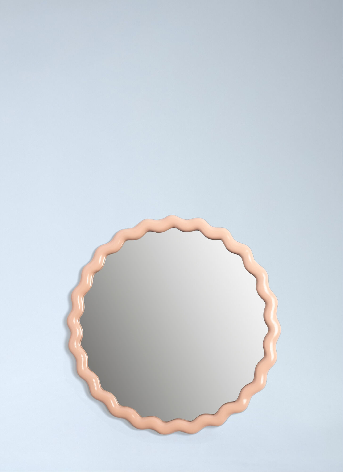 &K Amsterdam Unisex Beige Zigzag Round Mirror - Mirrors One Size