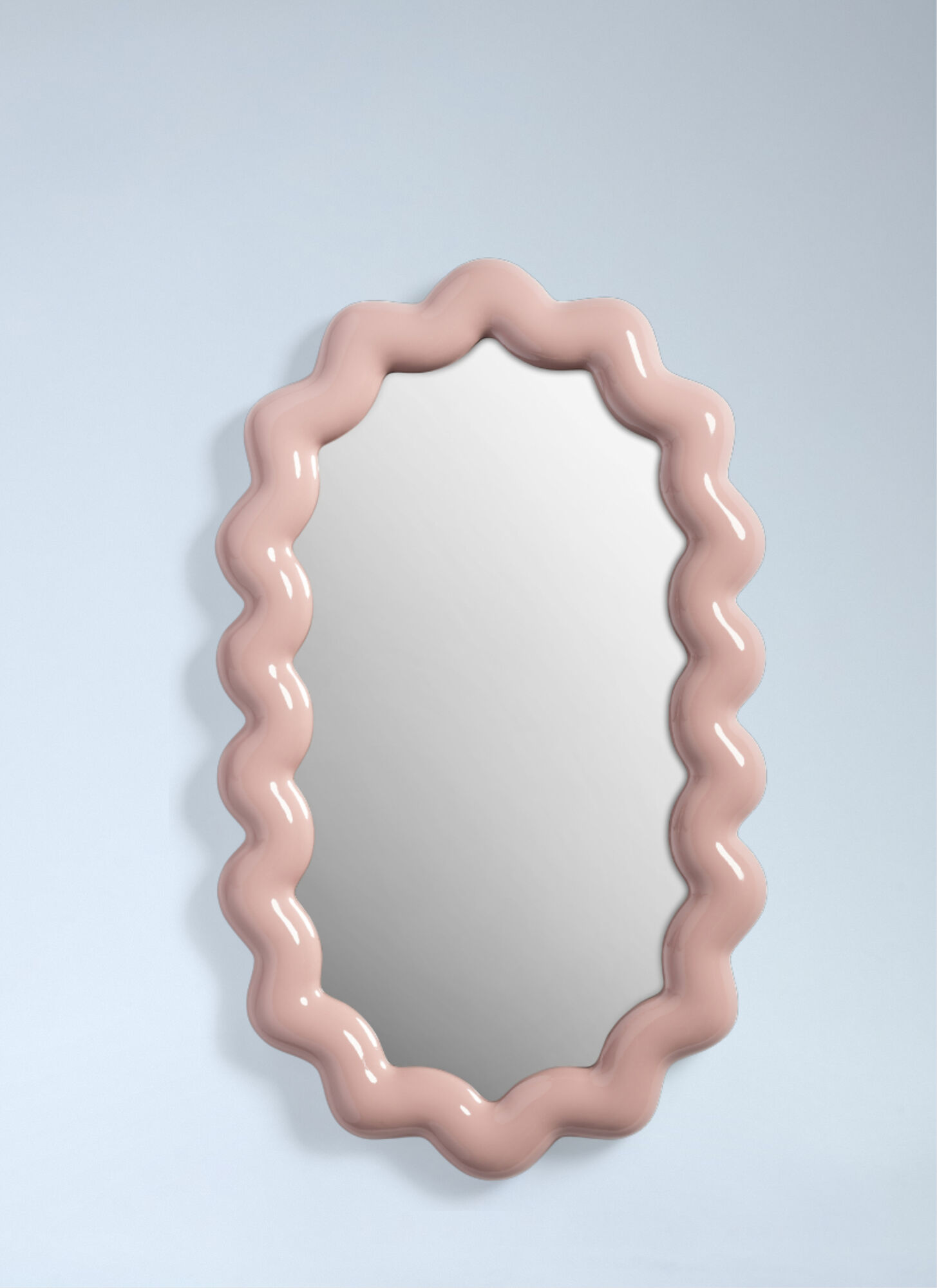 &K Amsterdam Unisex Pink Zigzag Oval Mirror - Mirrors One Size