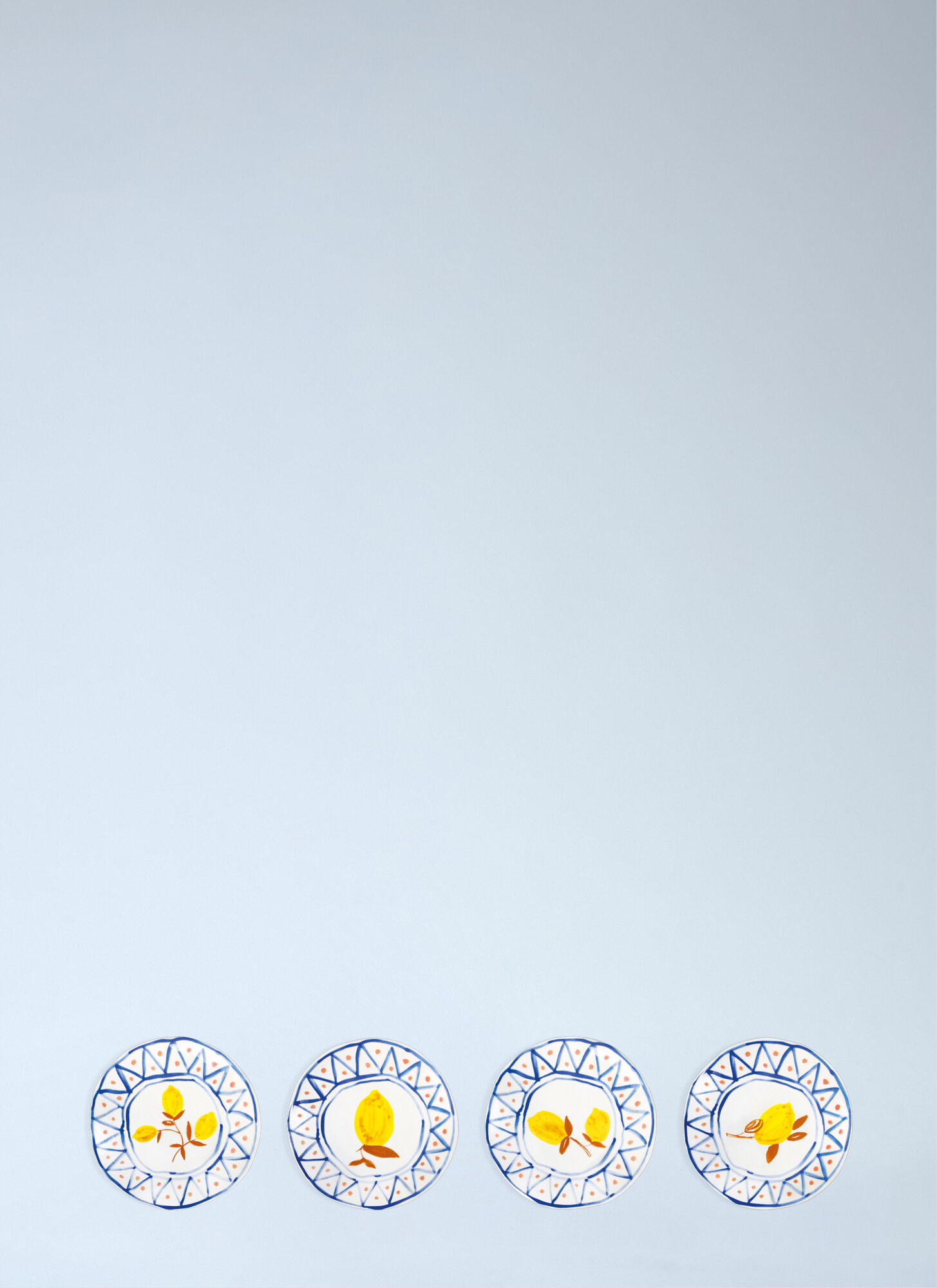  &k Amsterdam &k Amsterdam Set Of Four Lemon Moroccan Dessert Plates -  Kitchen Multicolour One Size 