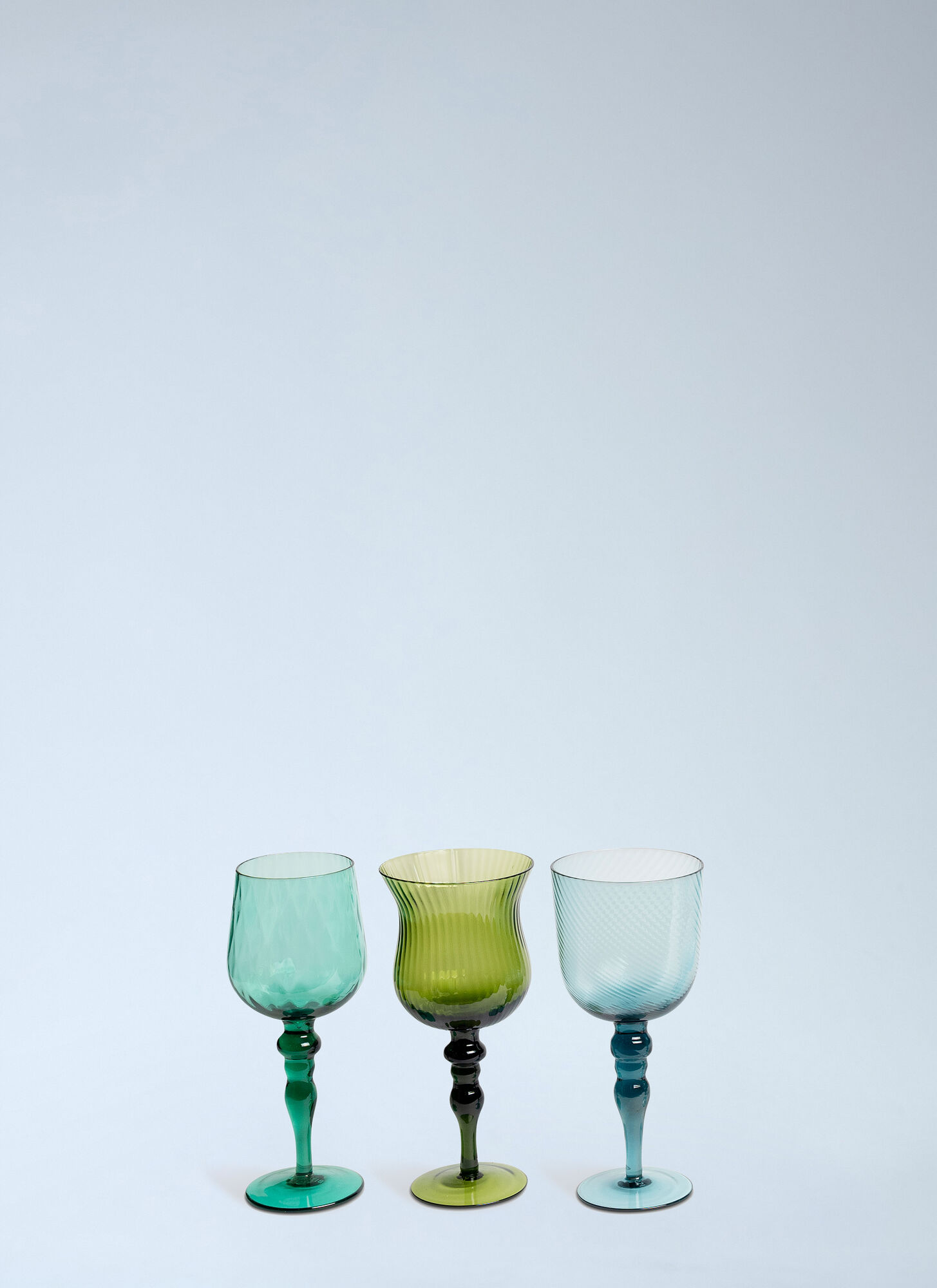  Bitossi Home Bitossi Home Set Of Six Assorted Blue Goblets -  Glassware Multicolour One Size 