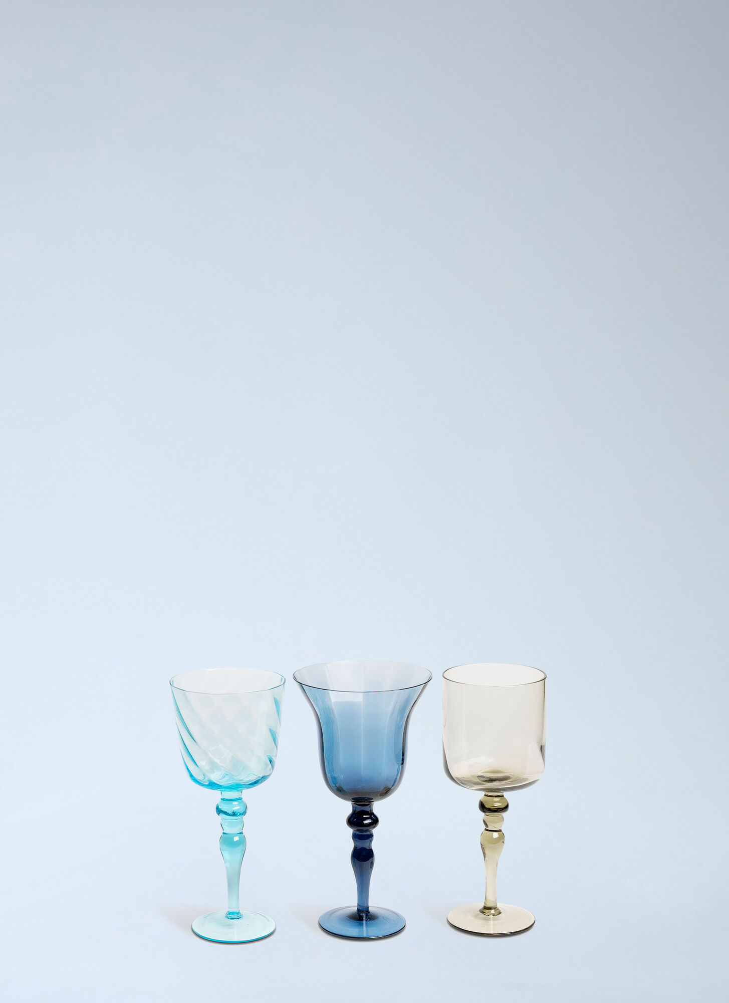  Bitossi Home Bitossi Home Set Of Six Assorted Blue Goblets -  Glassware Multicolour One Size 