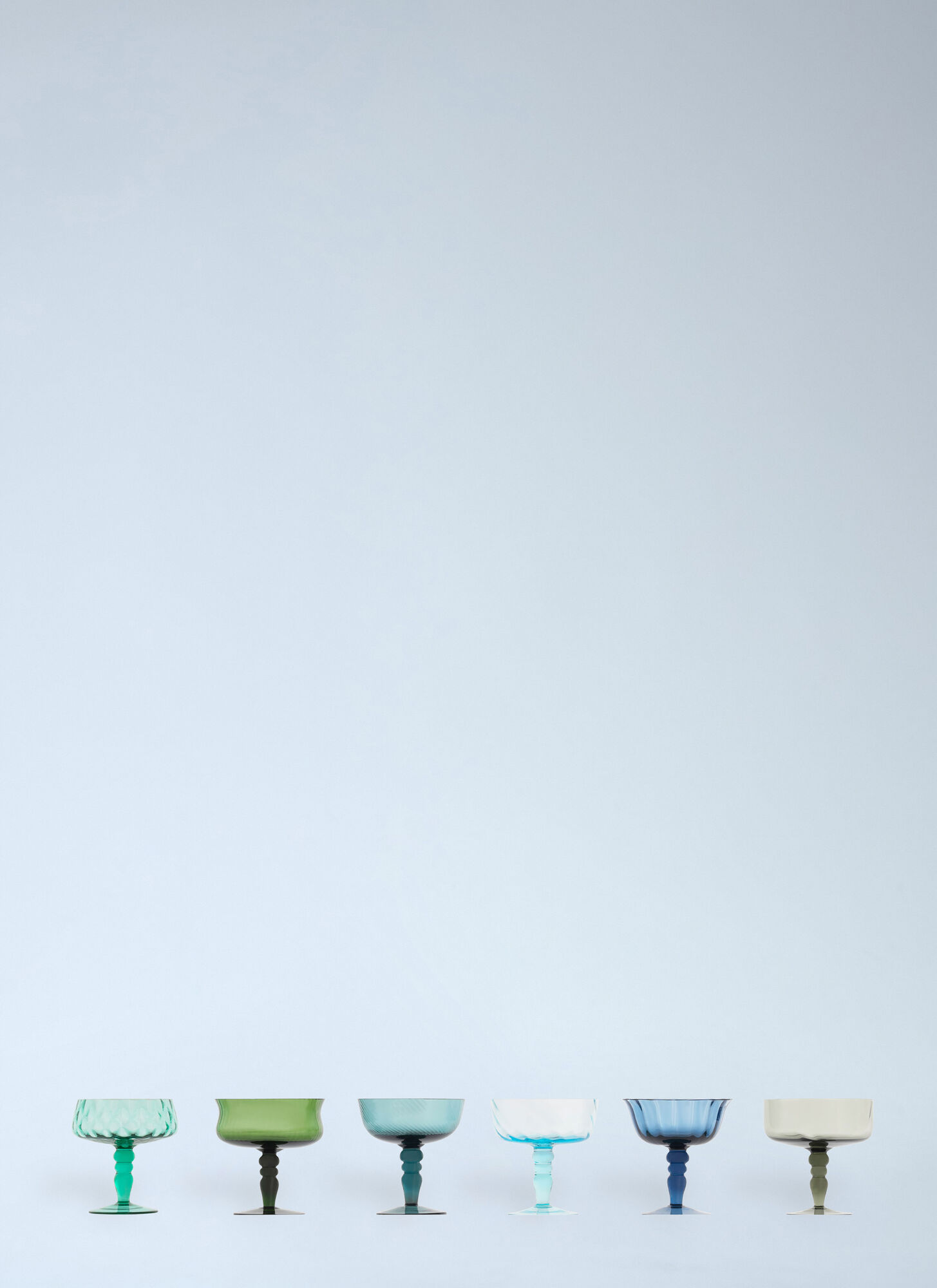Bitossi Home Unisex Multicolour Set Of Six Diseguale Goblets - Glassware One Size