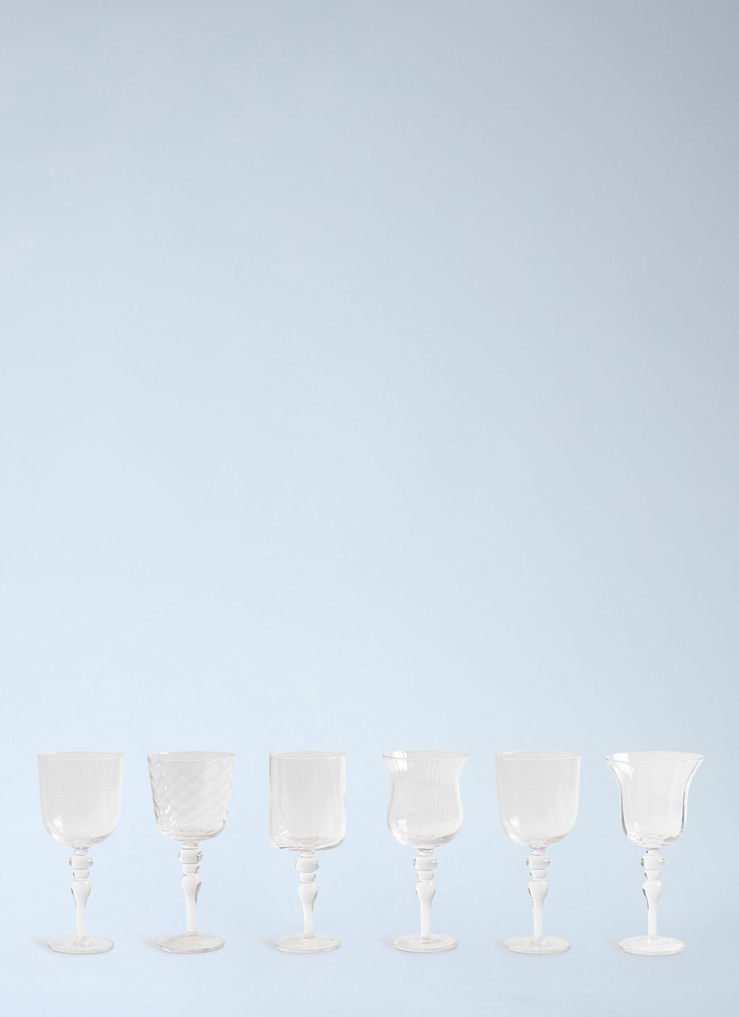Bitossi Home Unisex Clear Set Of Six Assorted Goblets - Glassware One Size