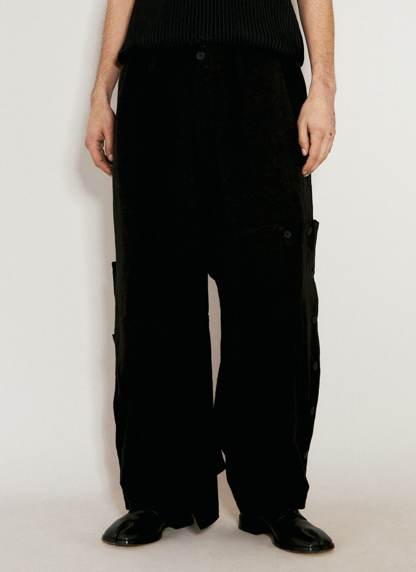 Yohji Yamamoto Z-deco Wide Trousers In Black