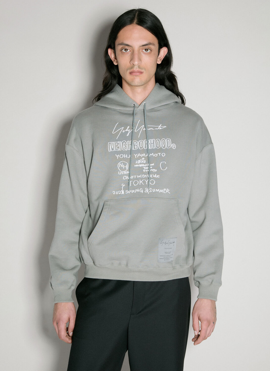 Shop Yohji Yamamoto Neighborhood Hooded Sweatshirt In Grey