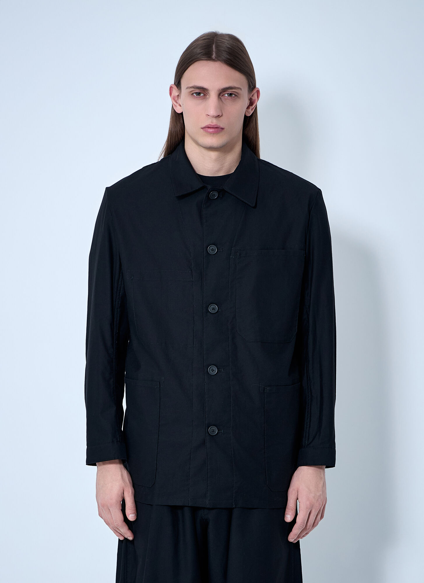 Yohji Yamamoto Button-down Shirt – Man Jackets Black 2