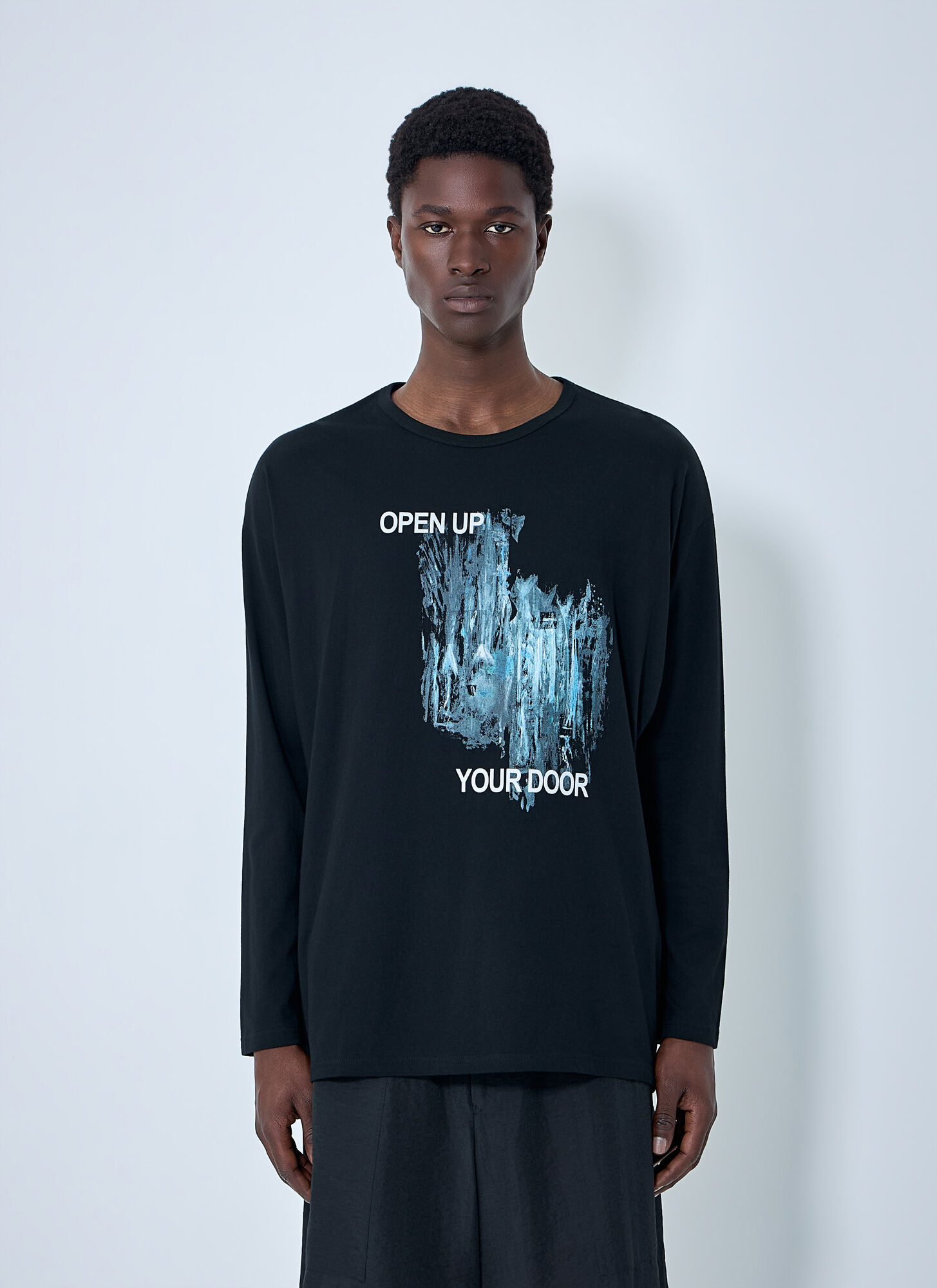 Yohji Yamamoto Gusset Long Sleeve T-shirt - Man T-shirts Black 3　ヨウジヤマモト ガセット ロング スリーブ T シャツ - 男性 T シャツ ブラック 3 Yohji