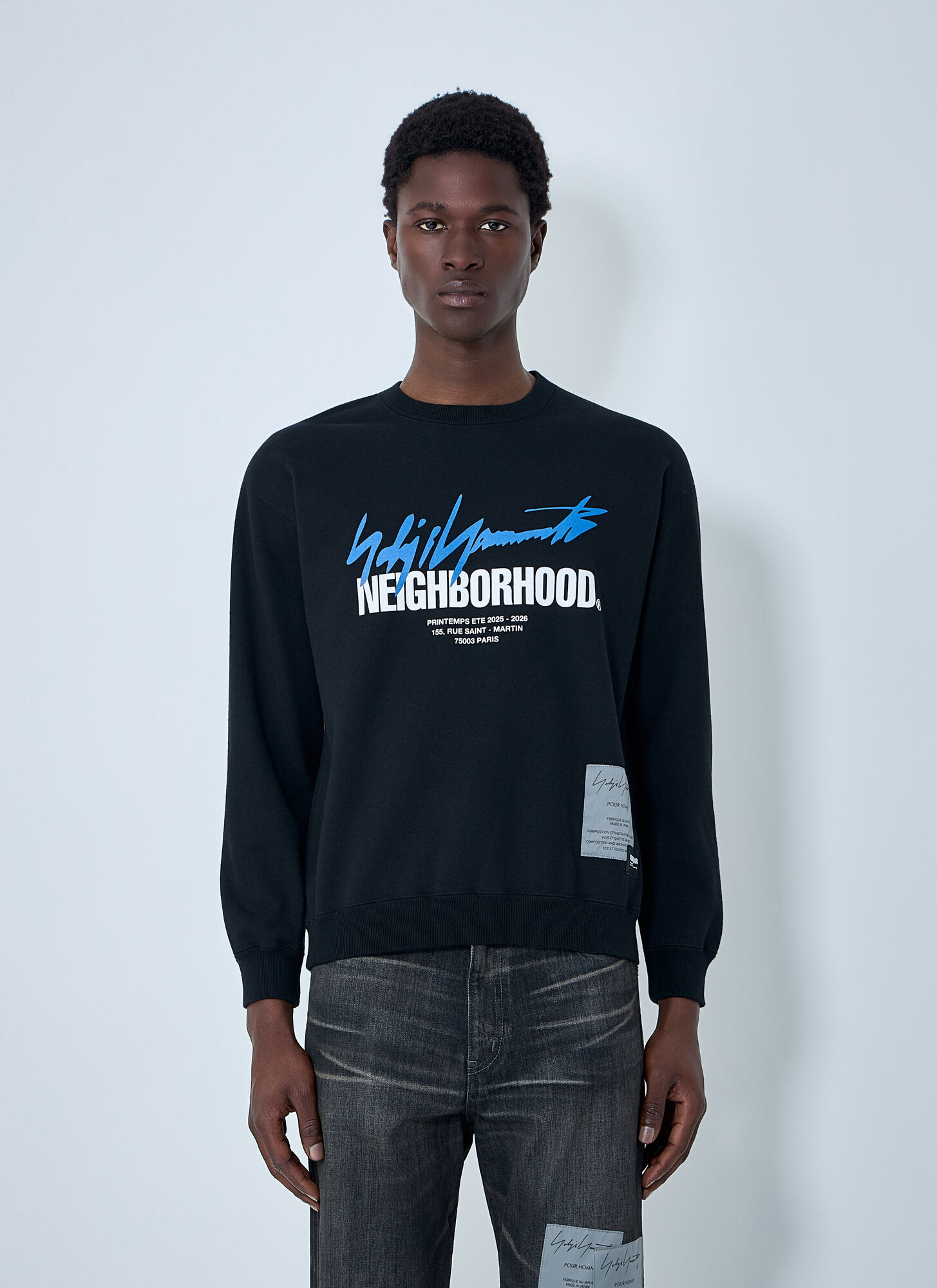 Yohji Yamamoto X Neighborhood Cotton Sweatshirt - Man Sweatshirts Black 4　ヨウジヤマモト X ネイバーフッド コットン スウェットシャツ - マン スウェットシャツ ブラック 4 Yohji