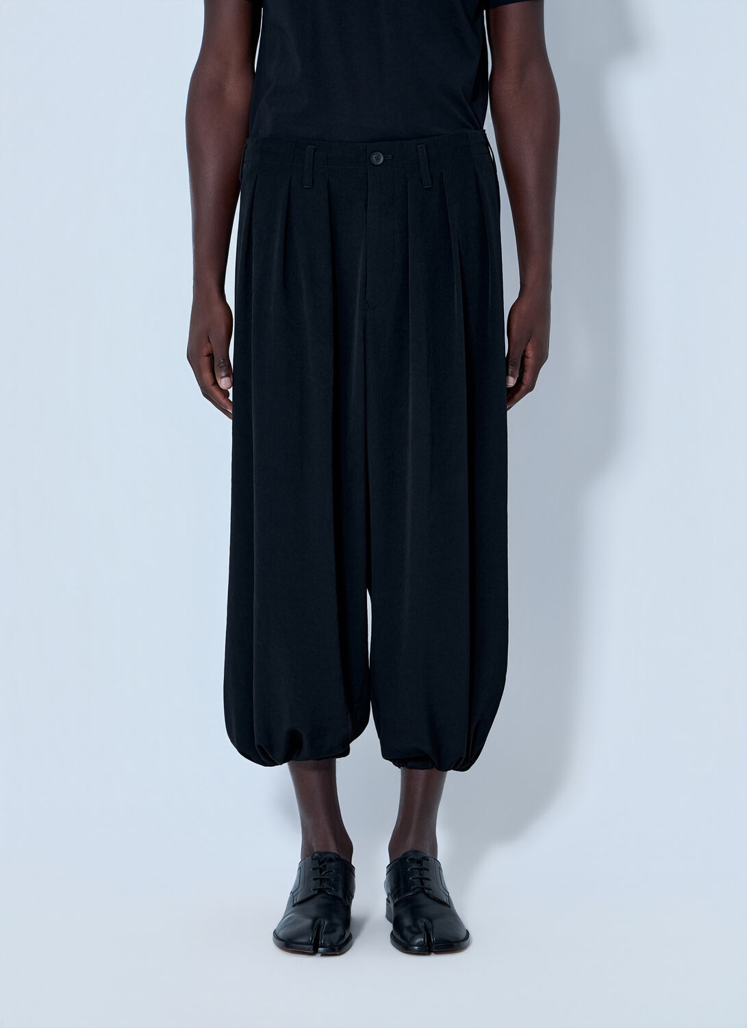 Yohji Yamamoto Pleated Drop-crotch Trousers - Man Pants Black 3