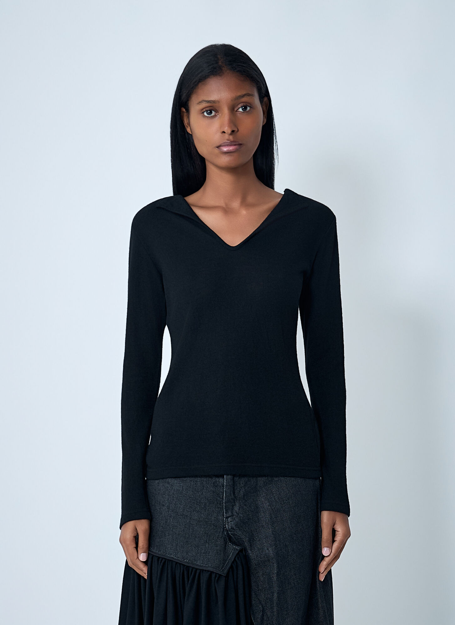 Yohji Yamamoto Lace-up Wool Sweater In Black