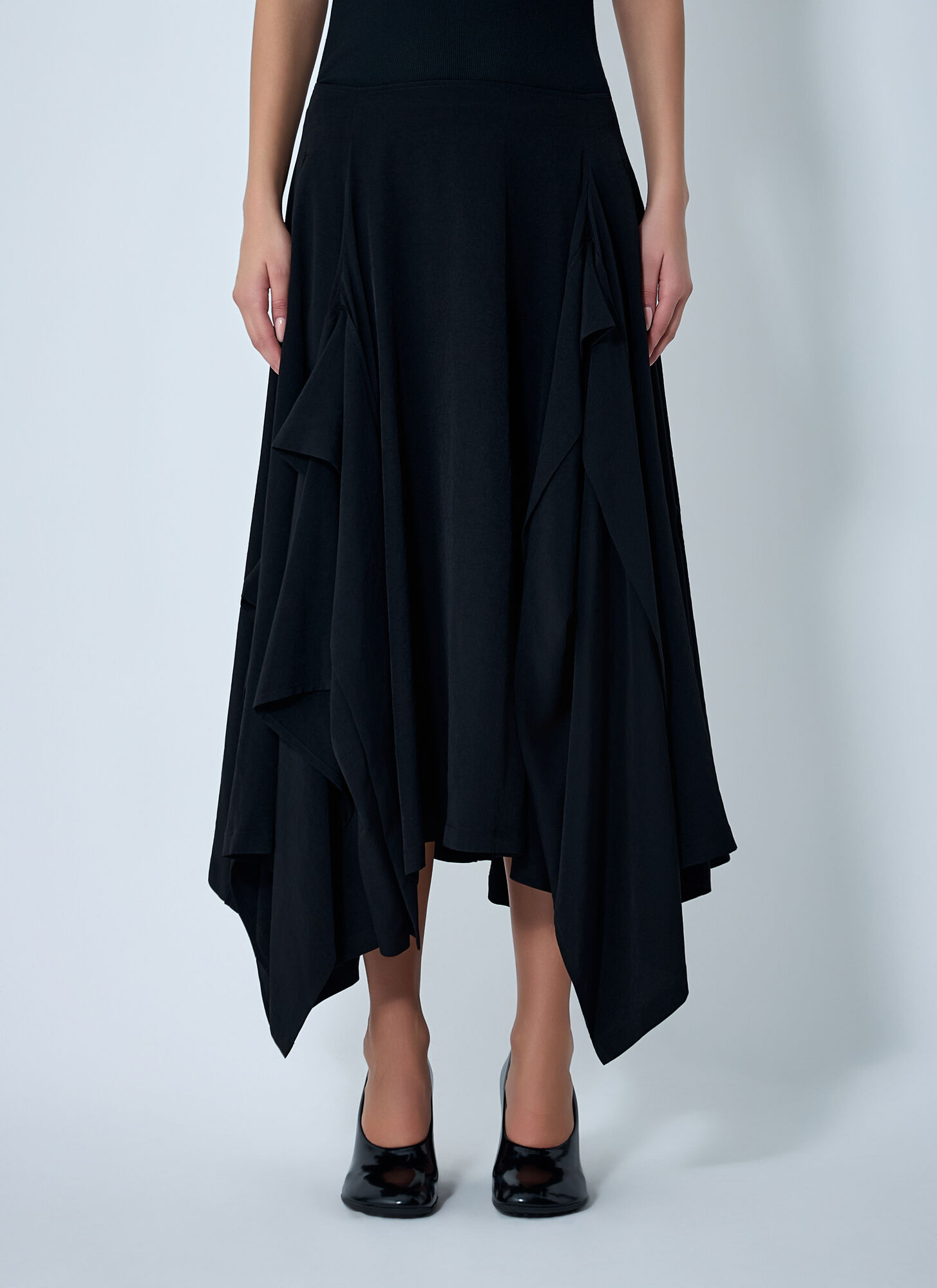 Yohji Yamamoto Paneled Flare Midi Skirt - Woman Skirts Black 2 - Immagine 1