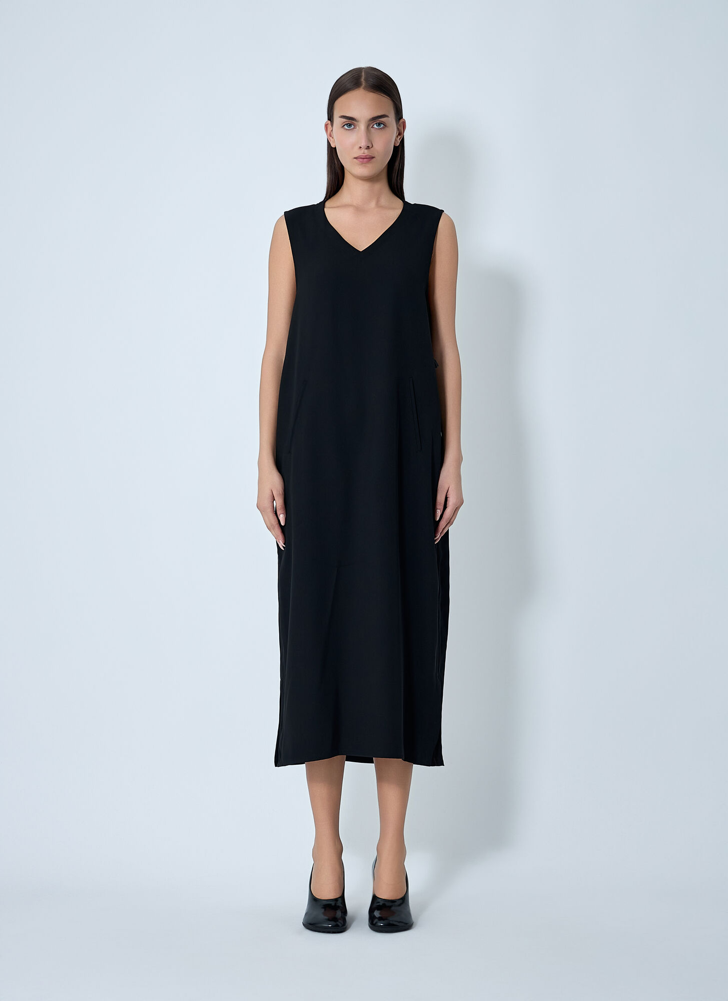 Yohji Yamamoto Double Knit Midi Dress – Woman Dresses Black 2 Yohji Yamamoto Double Knit Midi Dress – Woman Dresses Black 2