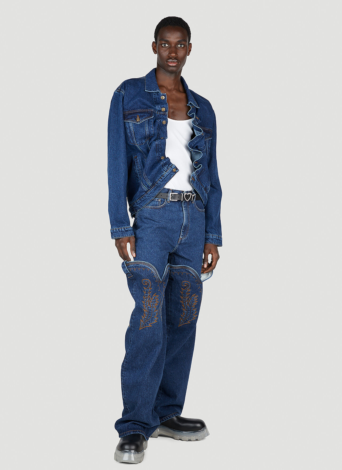  Y/project Y/project Wire Denim Jacket - Mann Jacken Navy L 