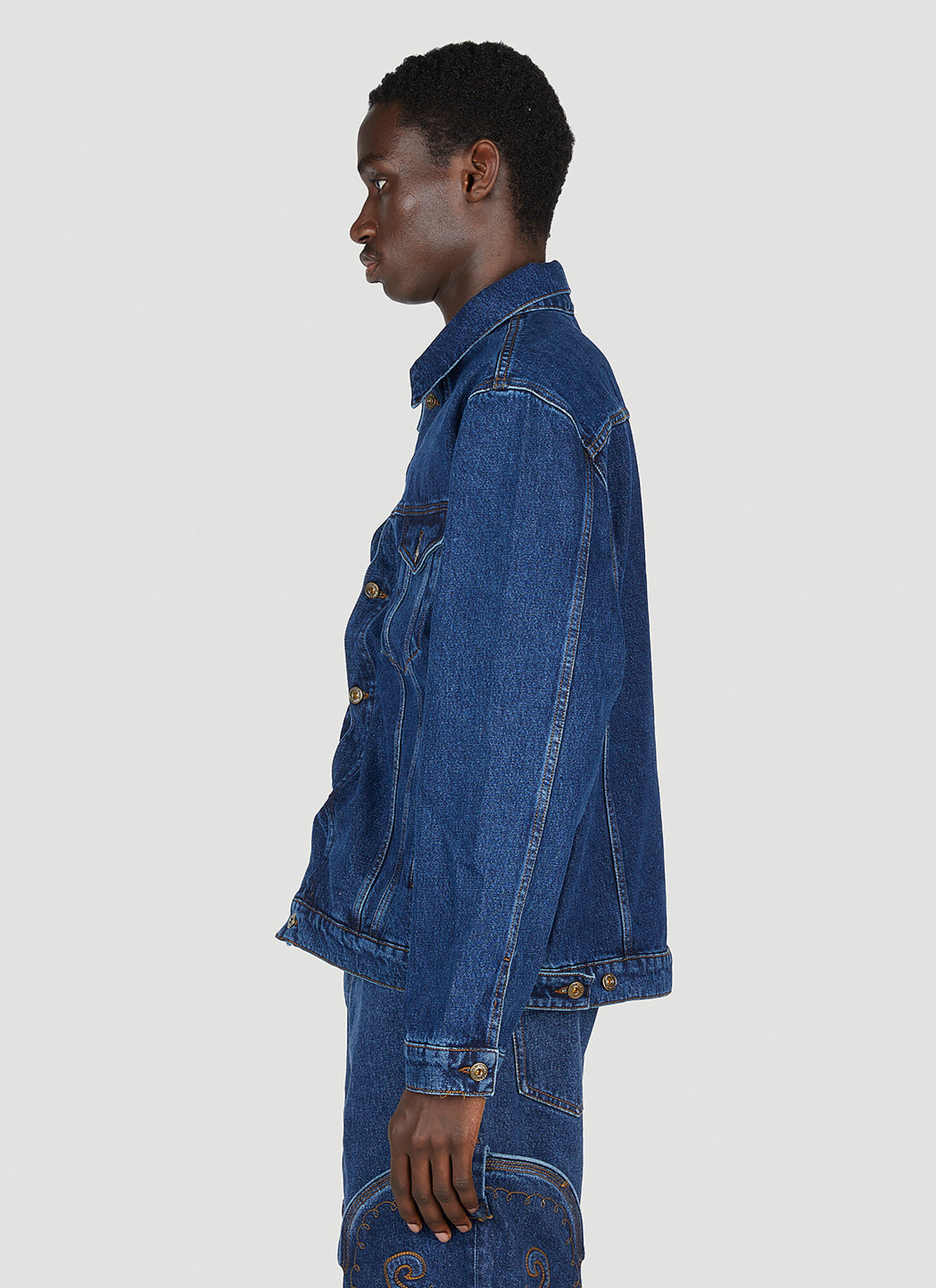  Y/project Y/project Wire Denim Jacket - Mann Jacken Navy L 