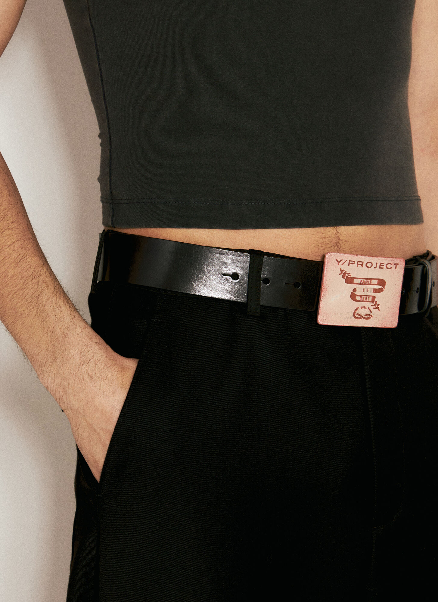 Y/project Leather Paris' Best Belt In Black
