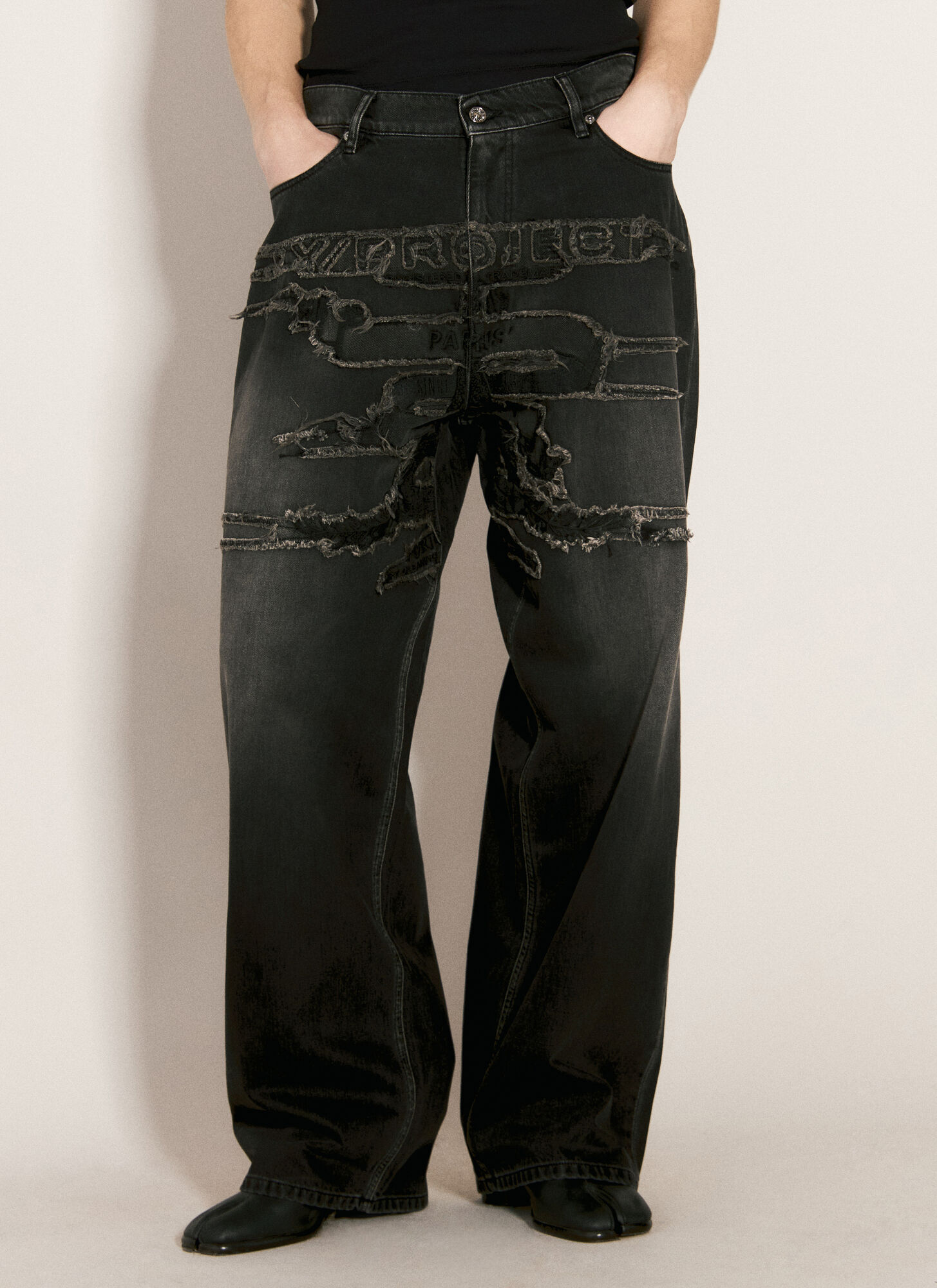 Y/project Paris' Best Patch Jeans In Black