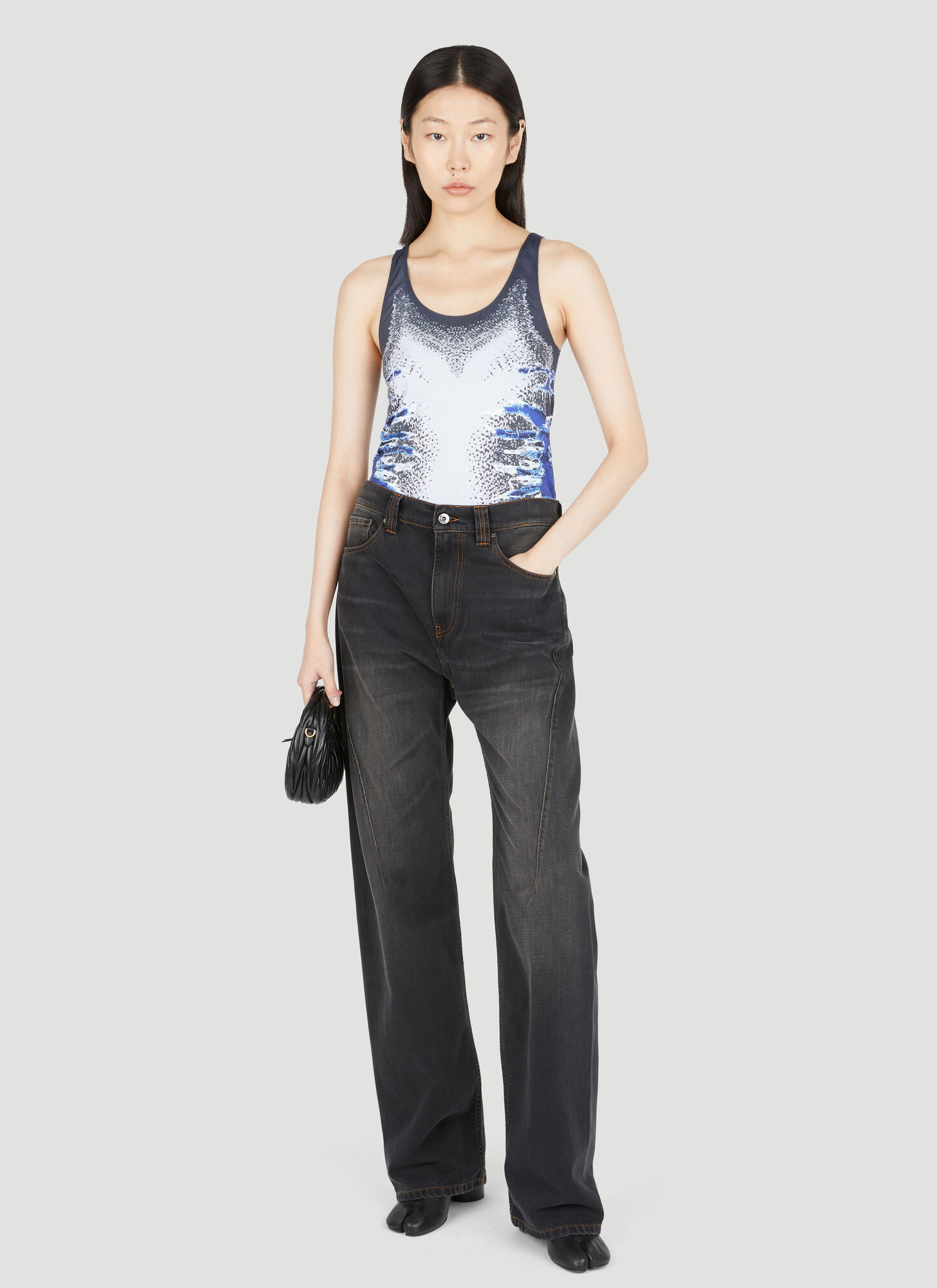  Y/project Y/project Whisker Print Tank Top - Woman Tops Grey S 