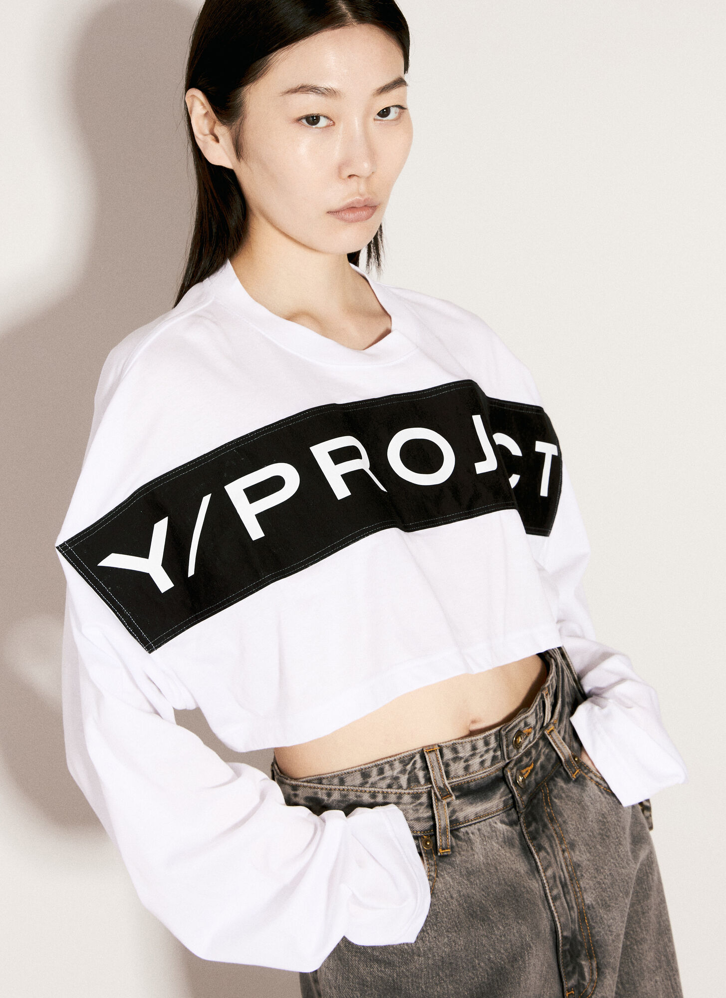 Y/project Y/project Scrunched Logo Print T-shirt - Woman Tops White S 