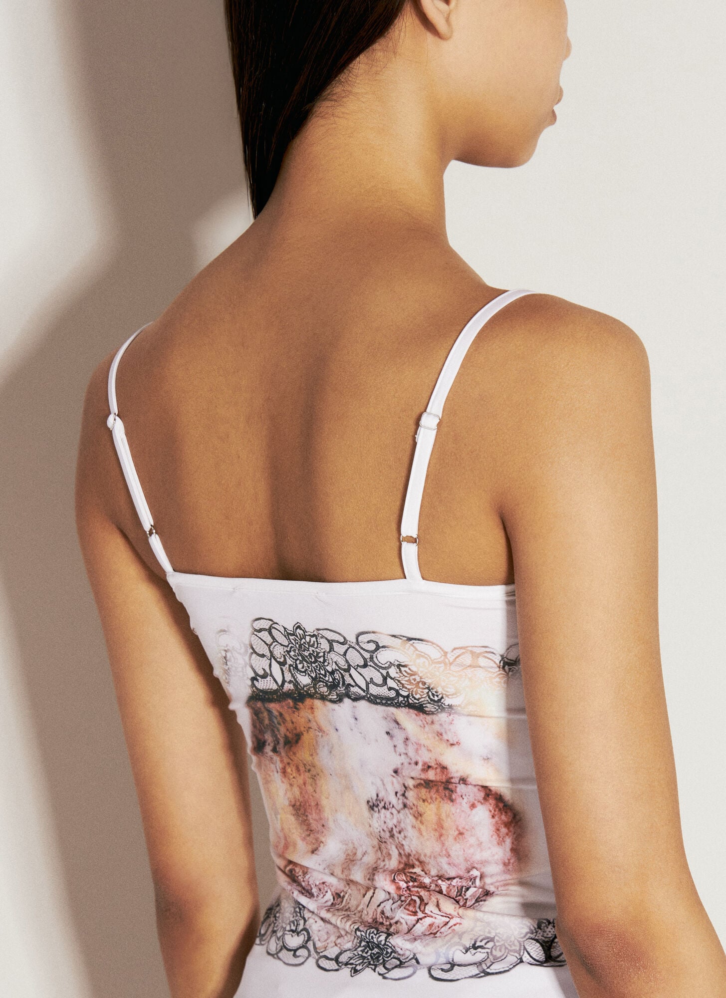  Y/project Y/project Lace Print Camisole Top - Woman Tops White M 