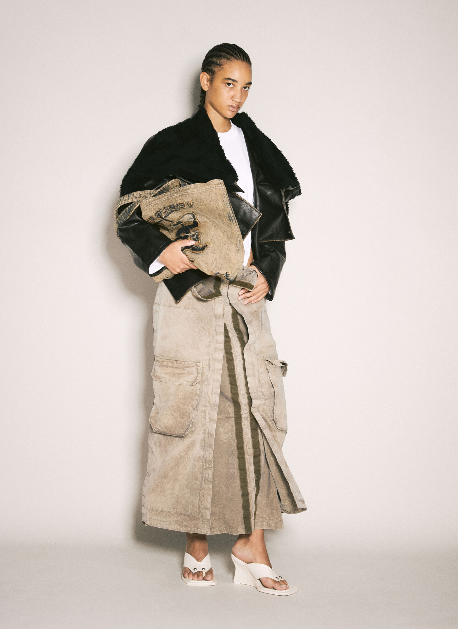  Y/project Y/project Cargo Maxi Skirt - Frau Röcke Beige Fr - 36 