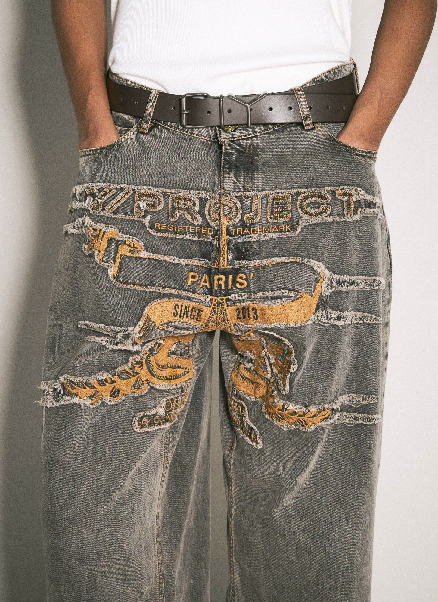 Y/project Y Leather Belt In Brown