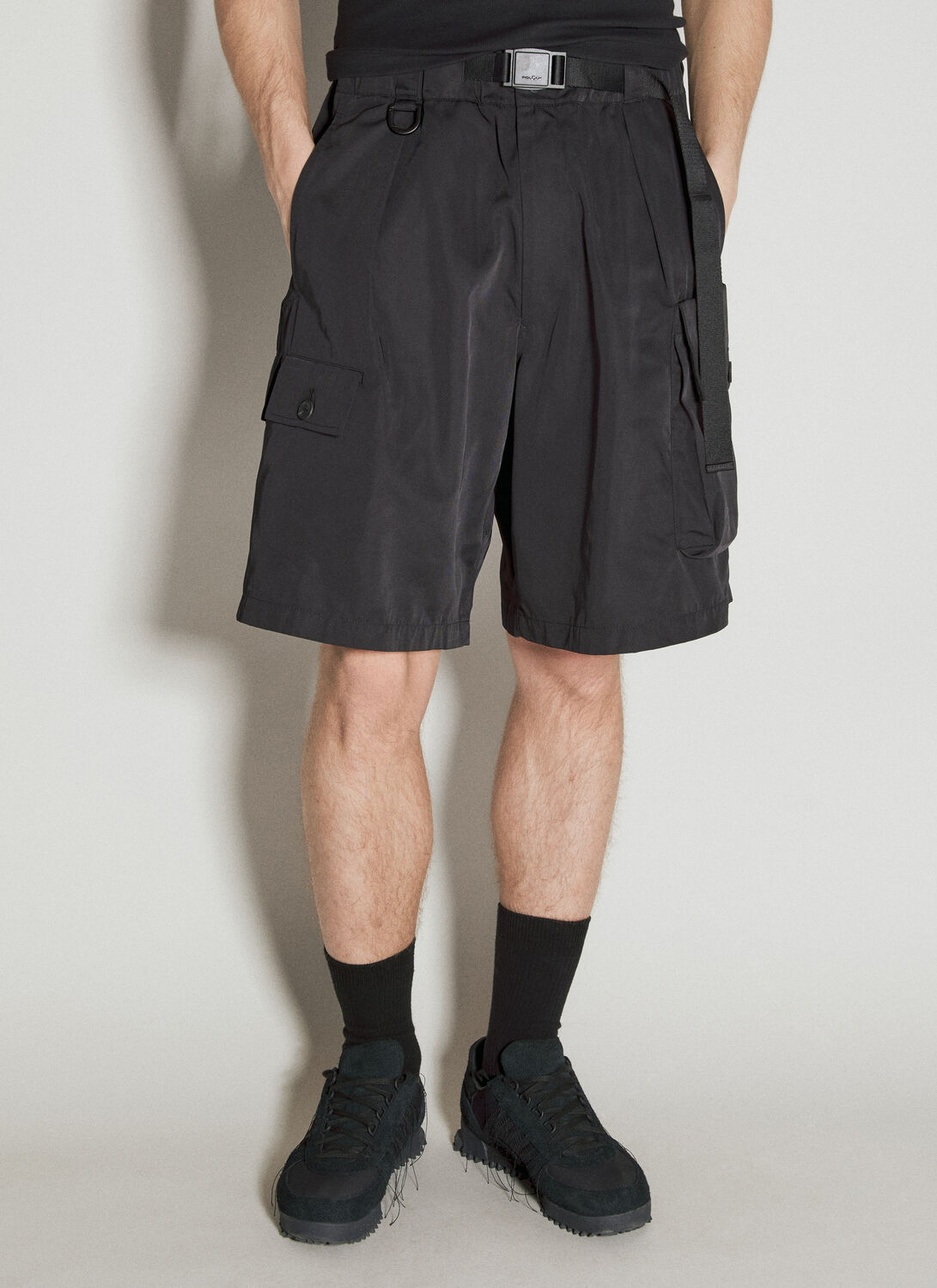 Shop Y-3 Twill Bemuda Shorts In Black