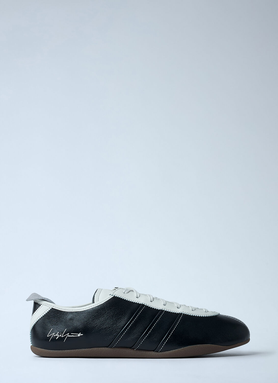 Y-3 Debossed Leather Tokyo Sneakers With Lace-up Closure In Black