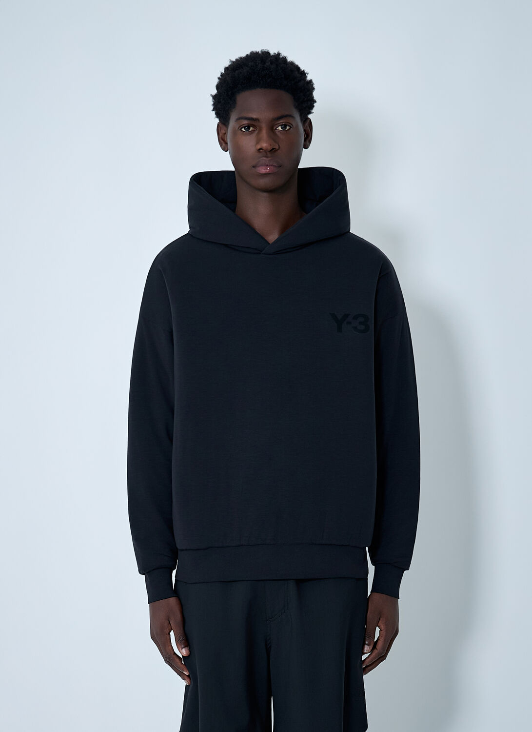 Y-3 Logo Motif Hooded Sweatshirt In Blue