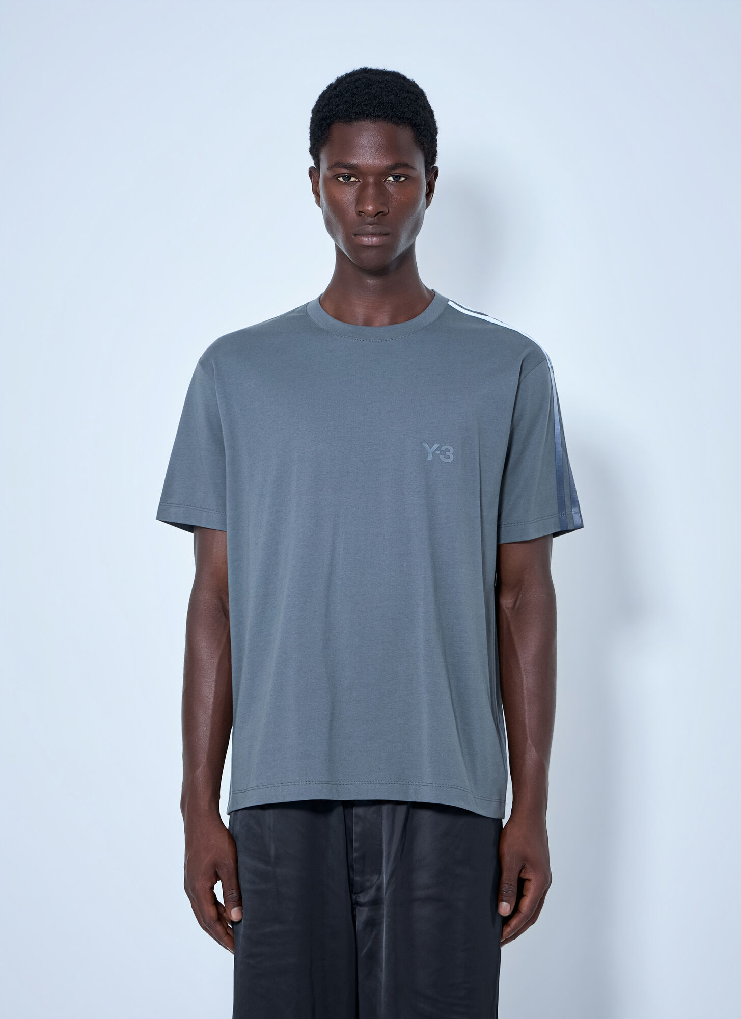 Y-3 Gradient 3-Stripes T-Shirt - Man T-Shirts Grey Xxl